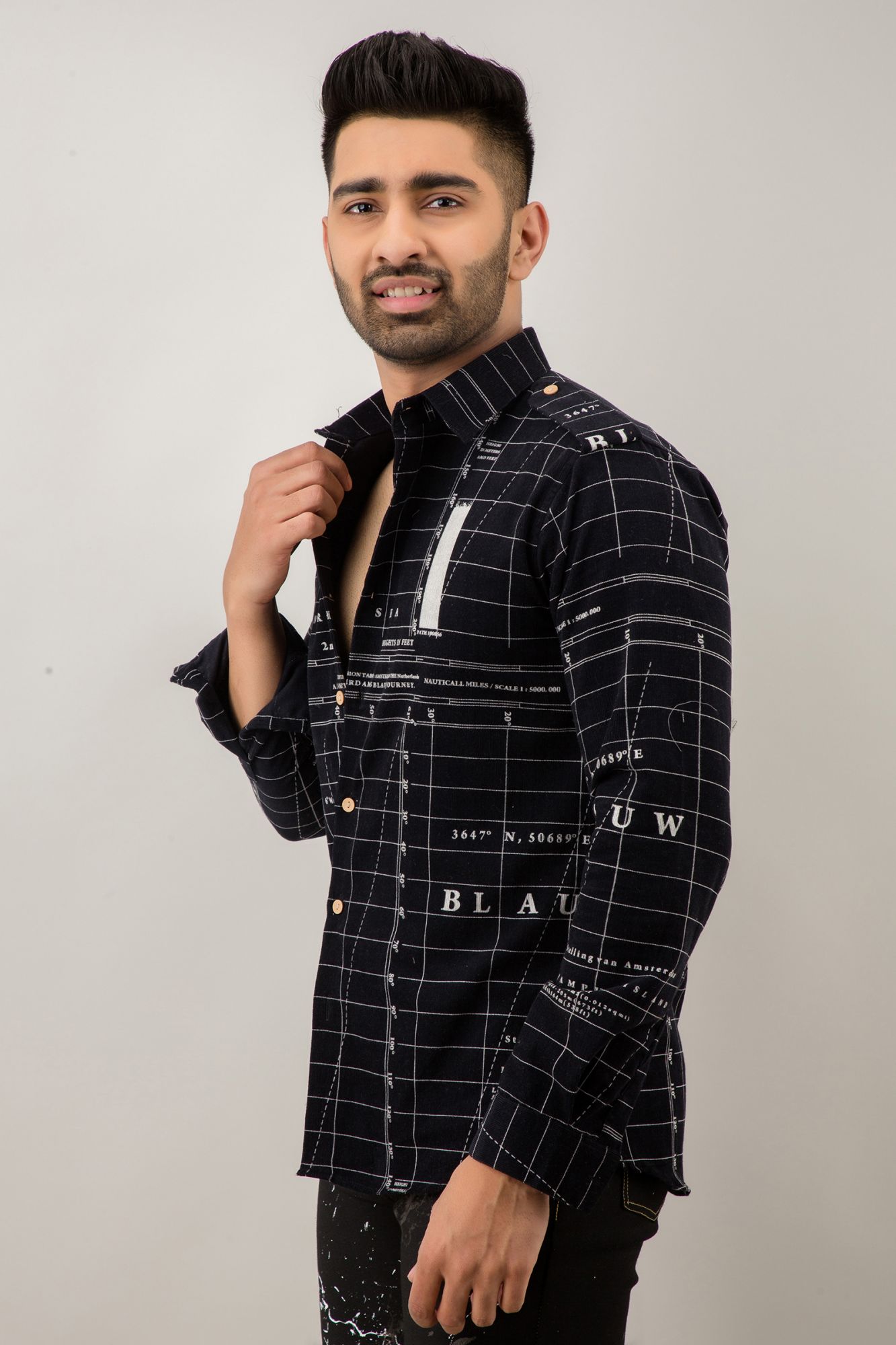 Printed Corduroy Shirt