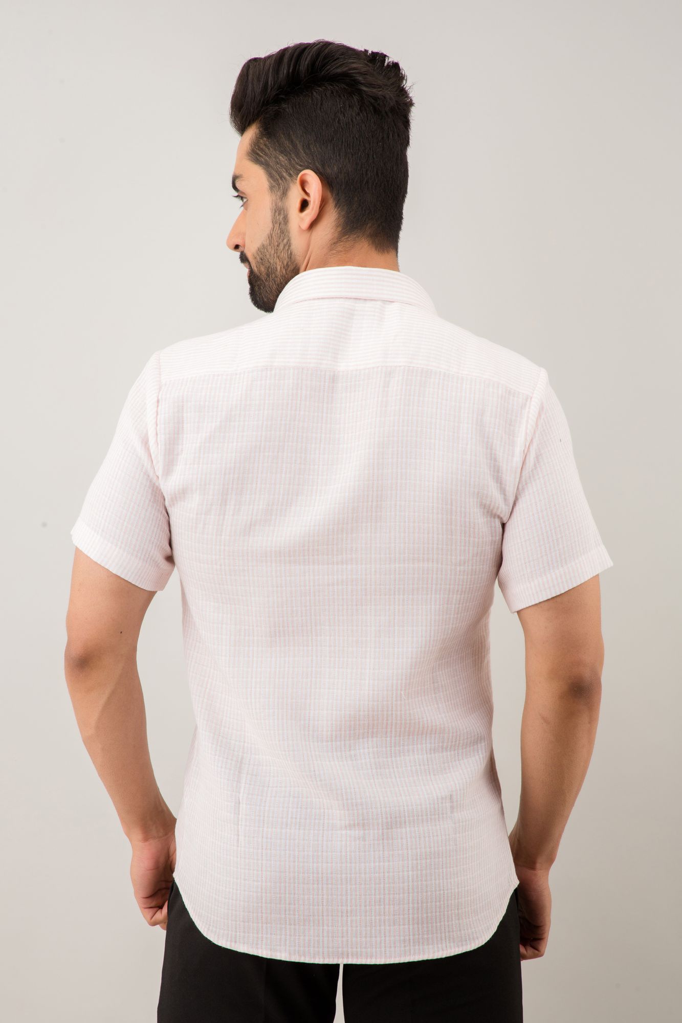 Mens Textured Striped Shirt