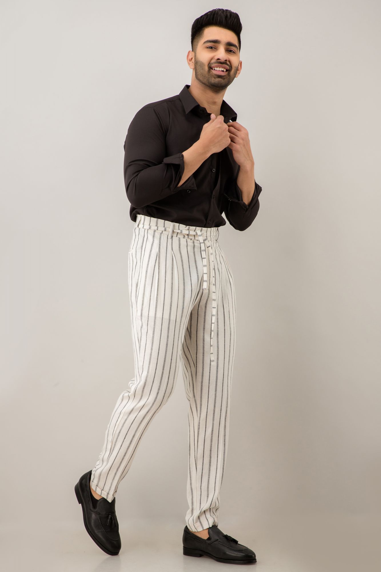 Pleated High-waist Pants