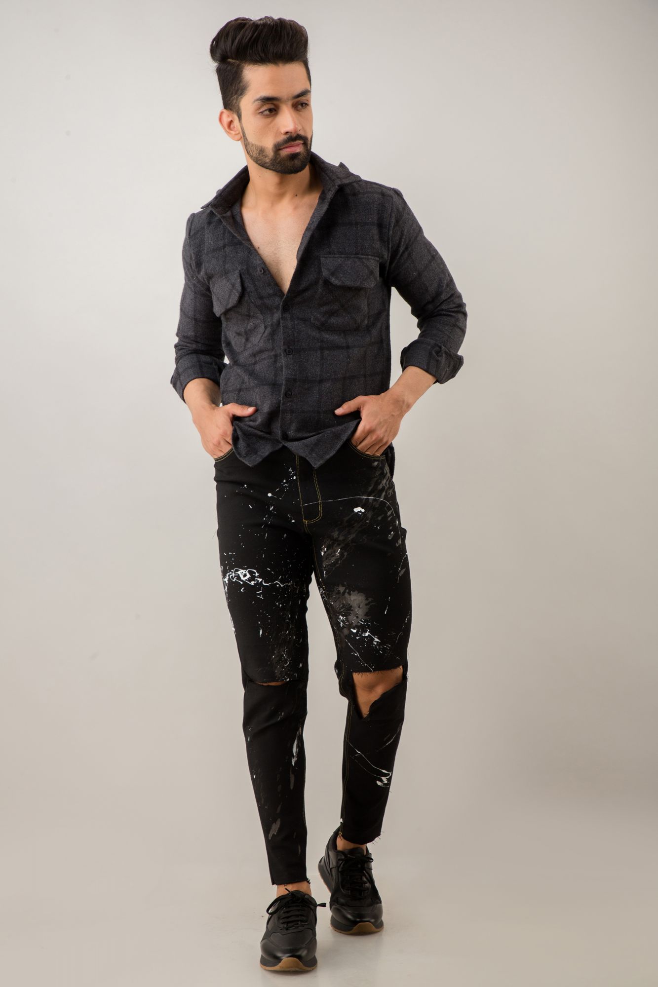 Black Check Overshirt