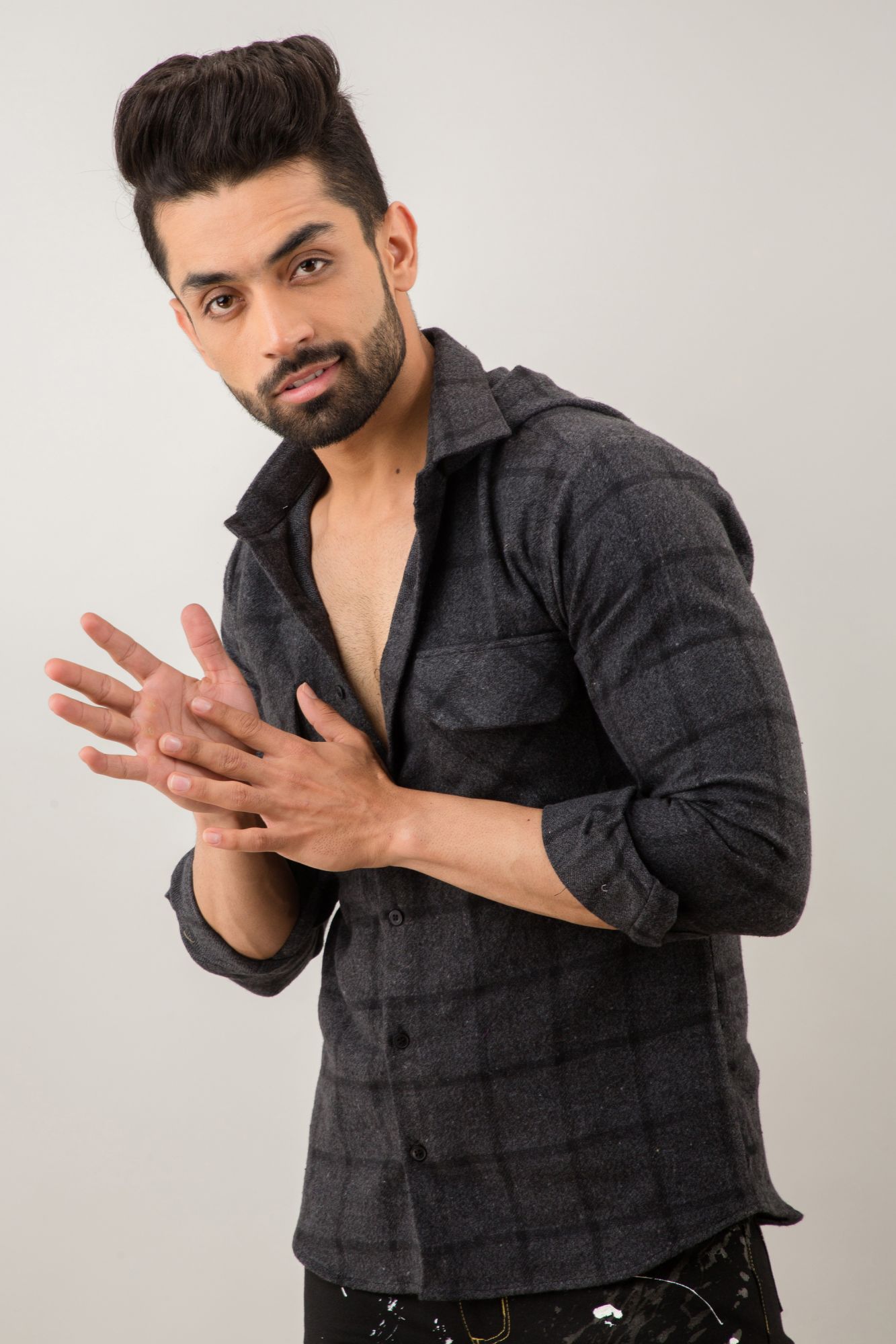 Black Check Overshirt