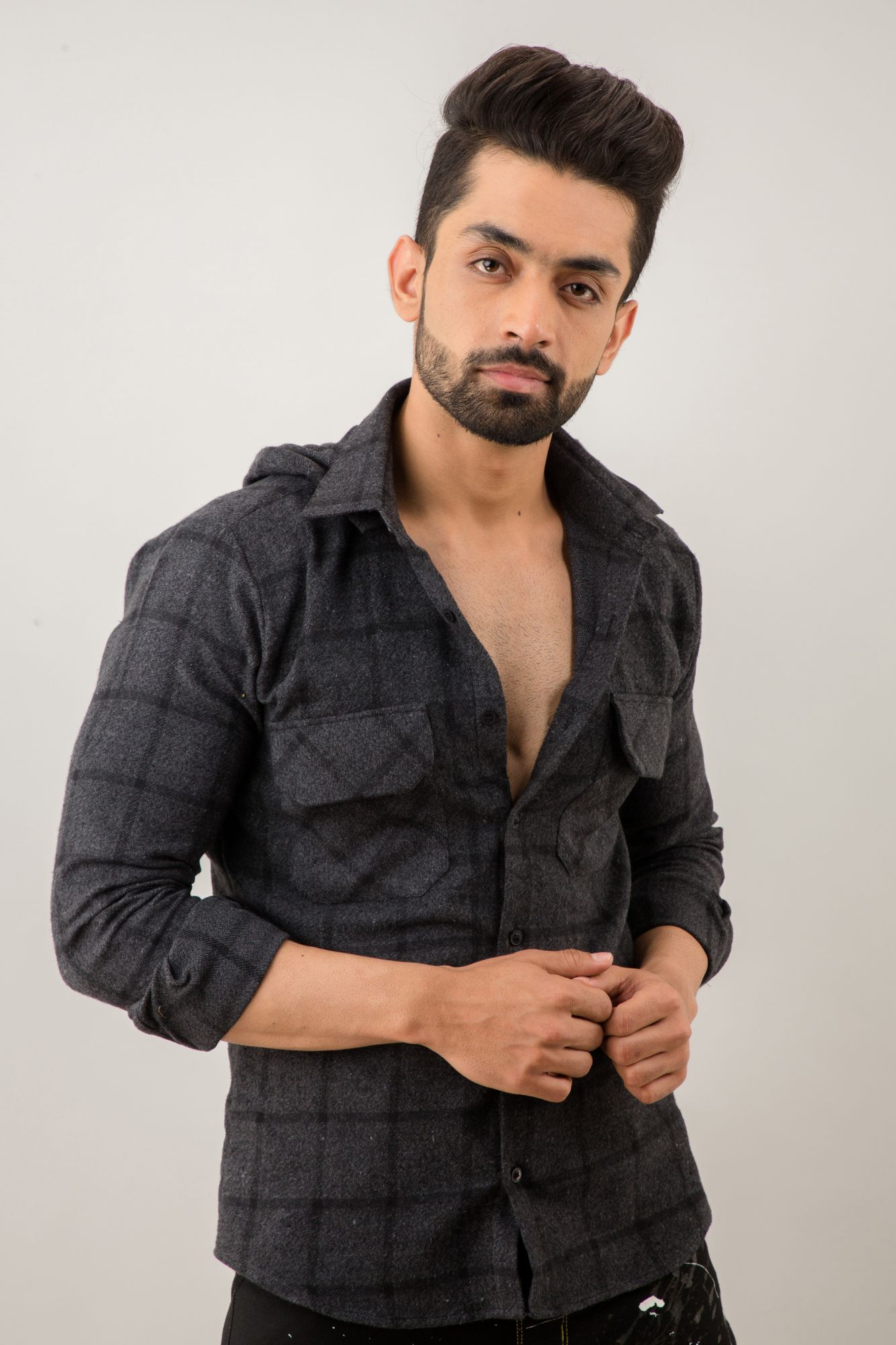 Black Check Overshirt