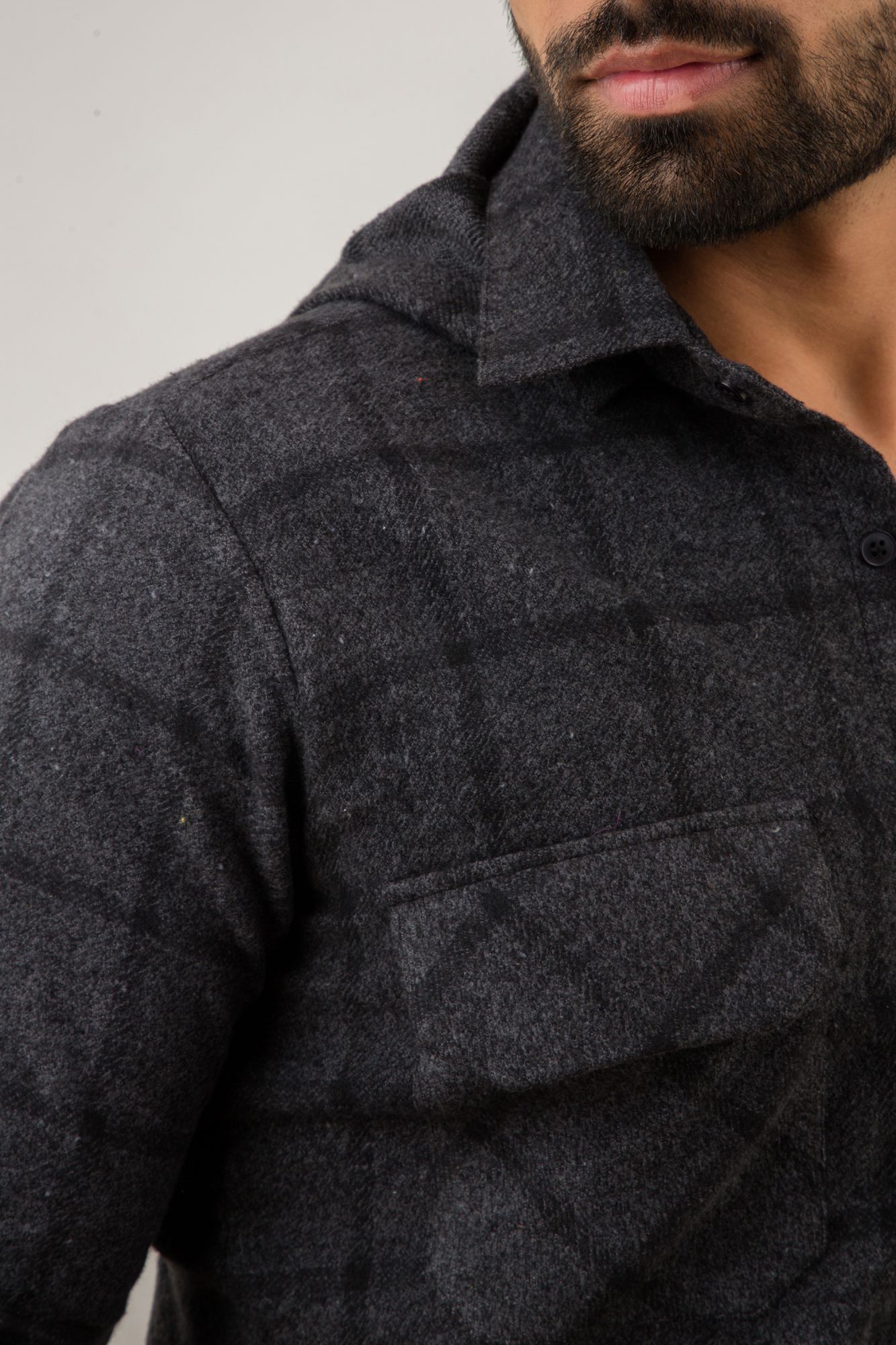 Black Check Overshirt