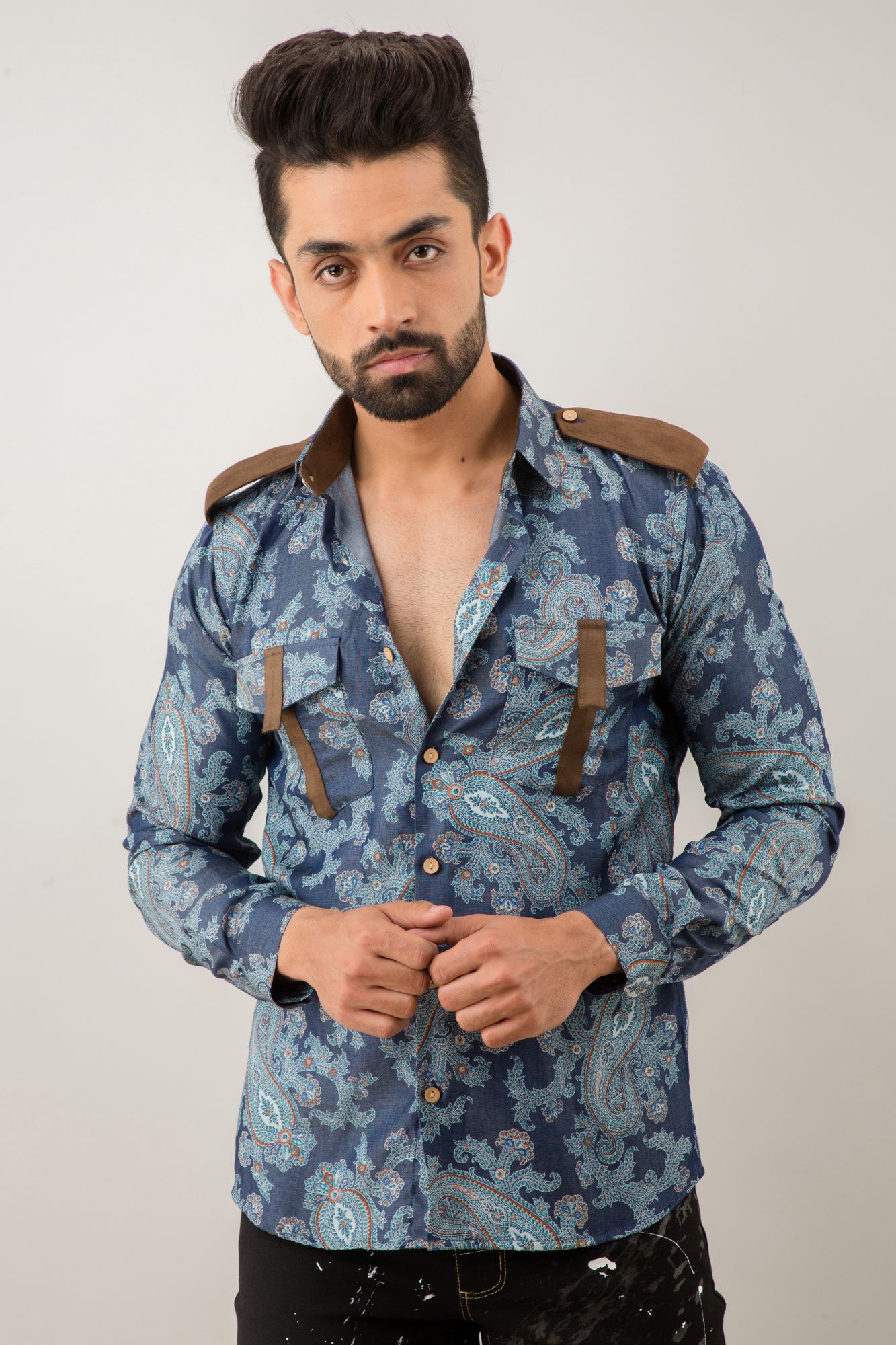 Printed Denim Shirt