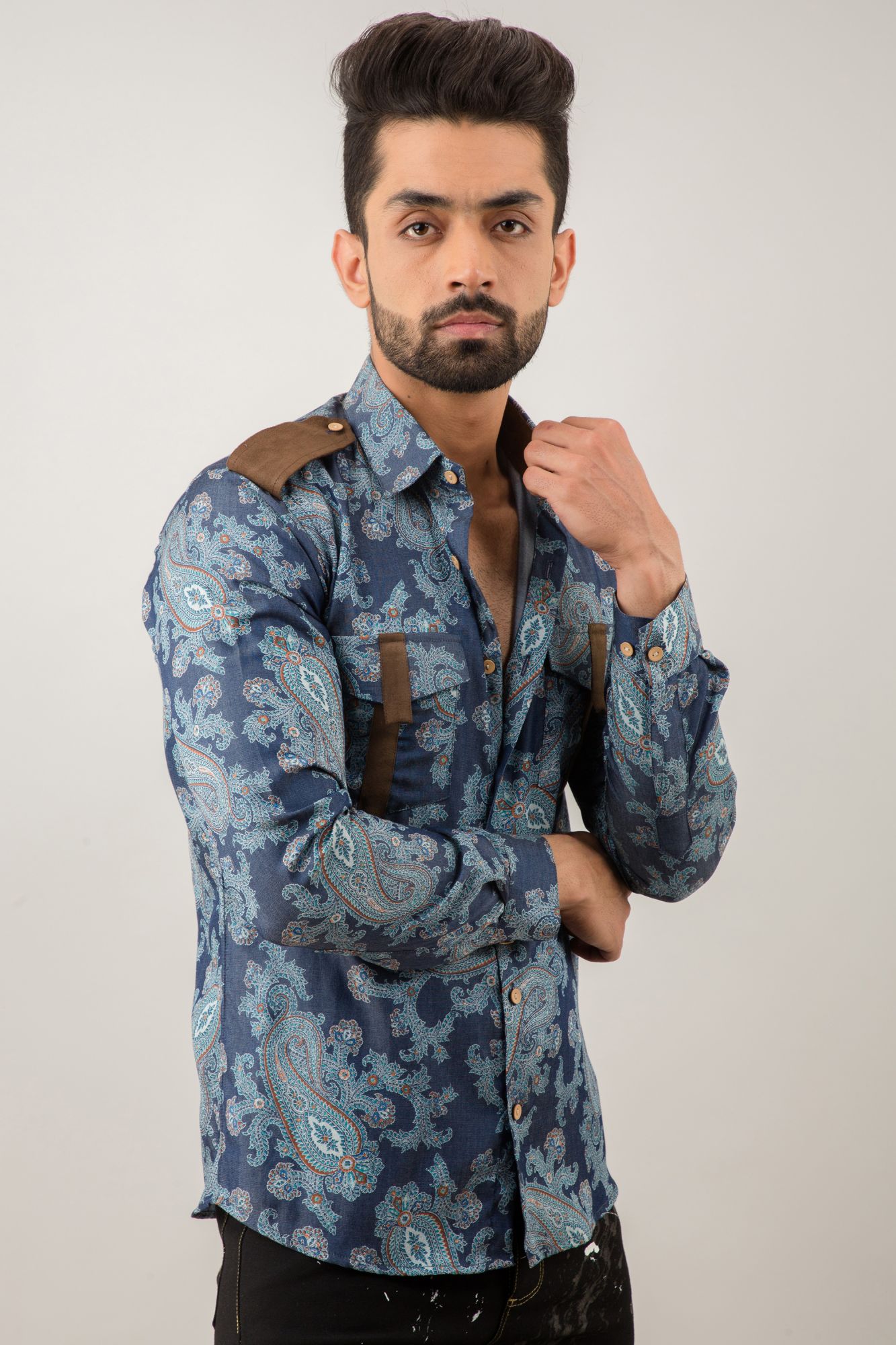 Printed Denim Shirt