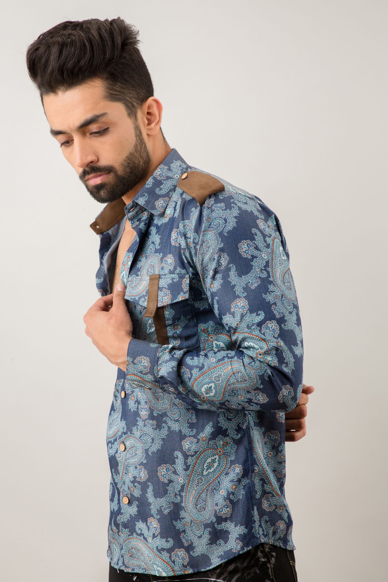 Printed Denim Shirt