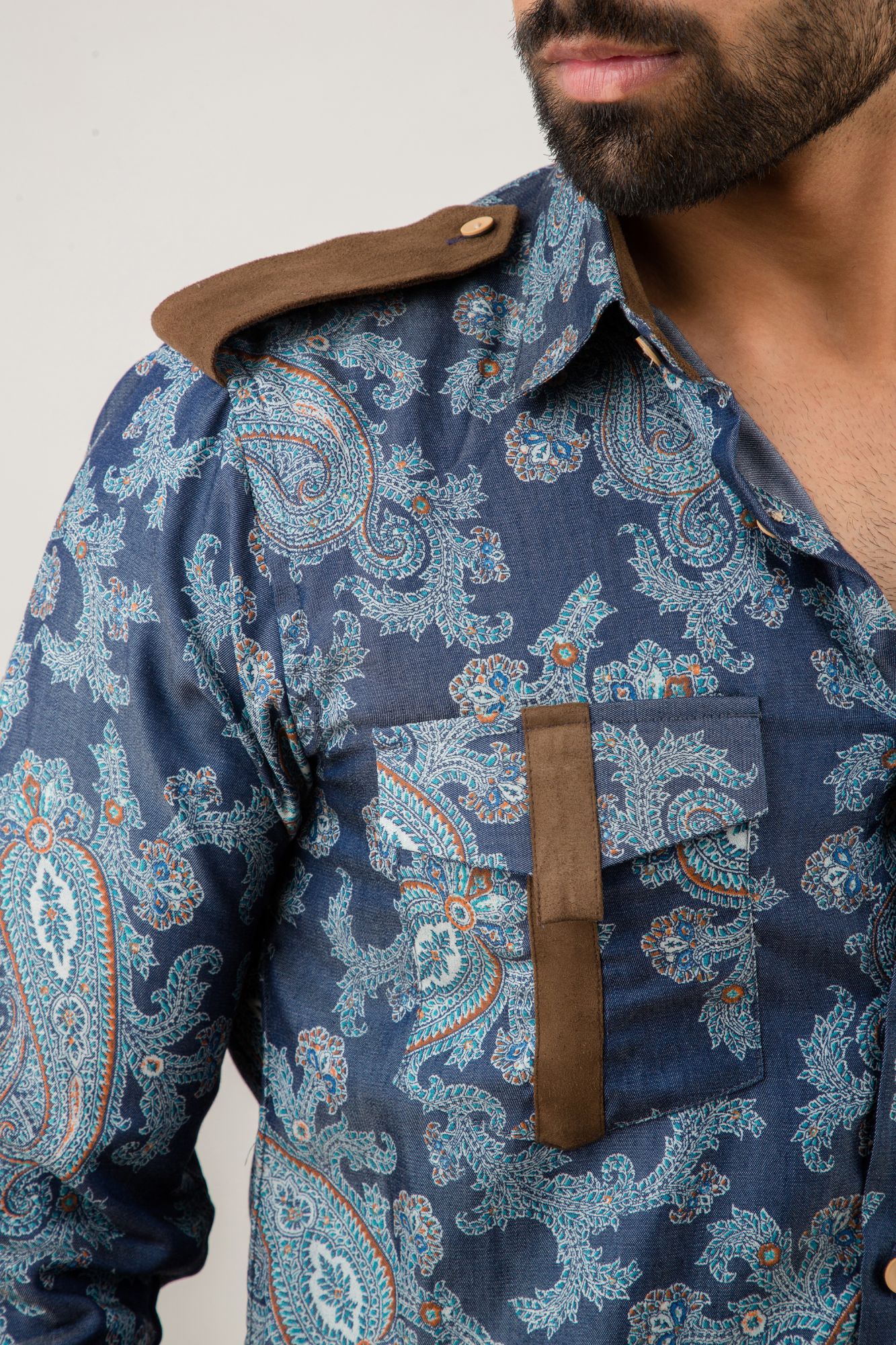 Printed Denim Shirt