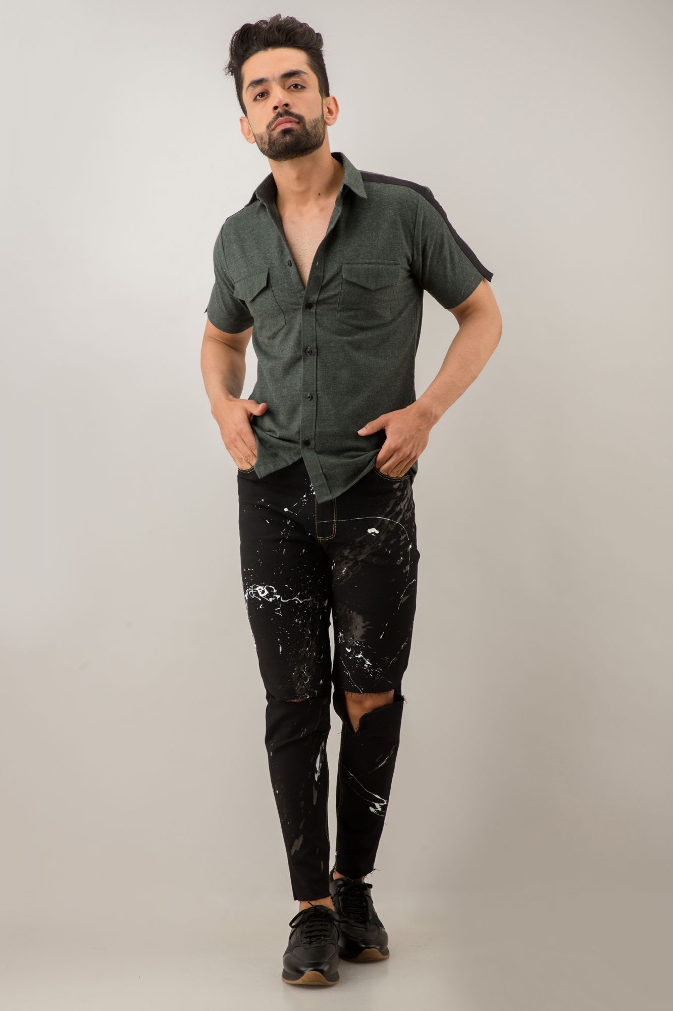 Mens Basil Side Taped Shirt