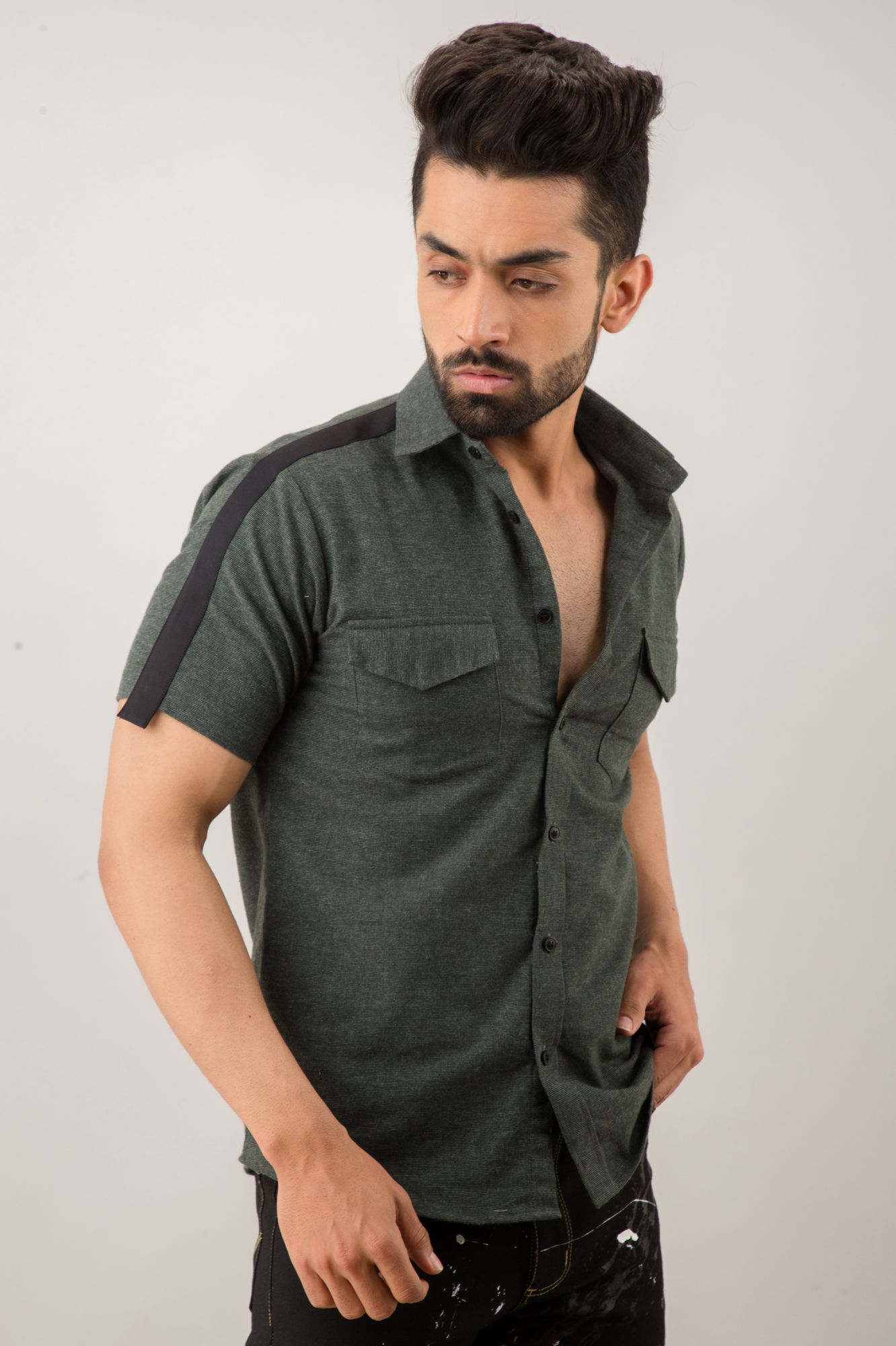 Mens Basil Side Taped Shirt