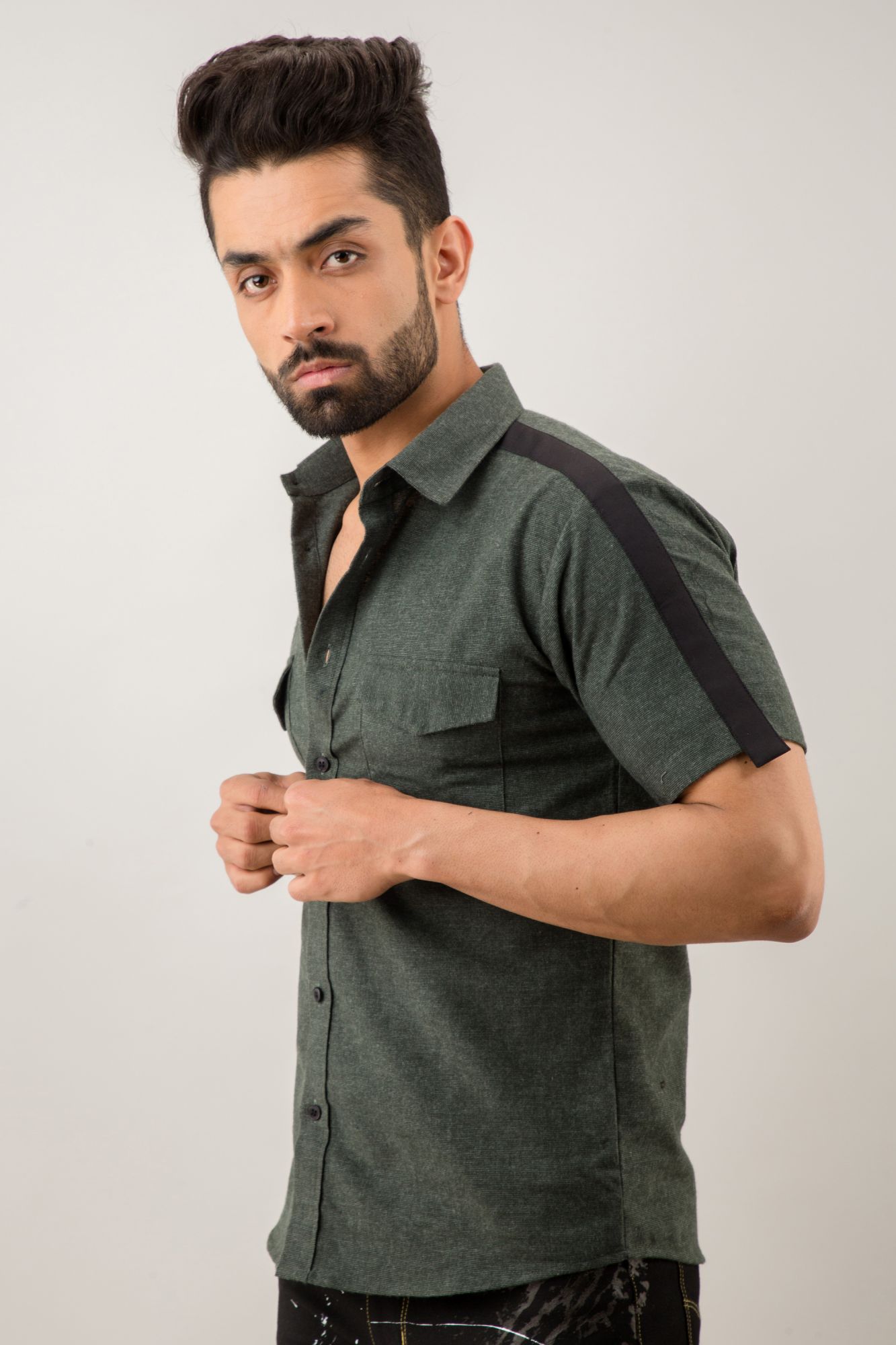 Mens Basil Side Taped Shirt
