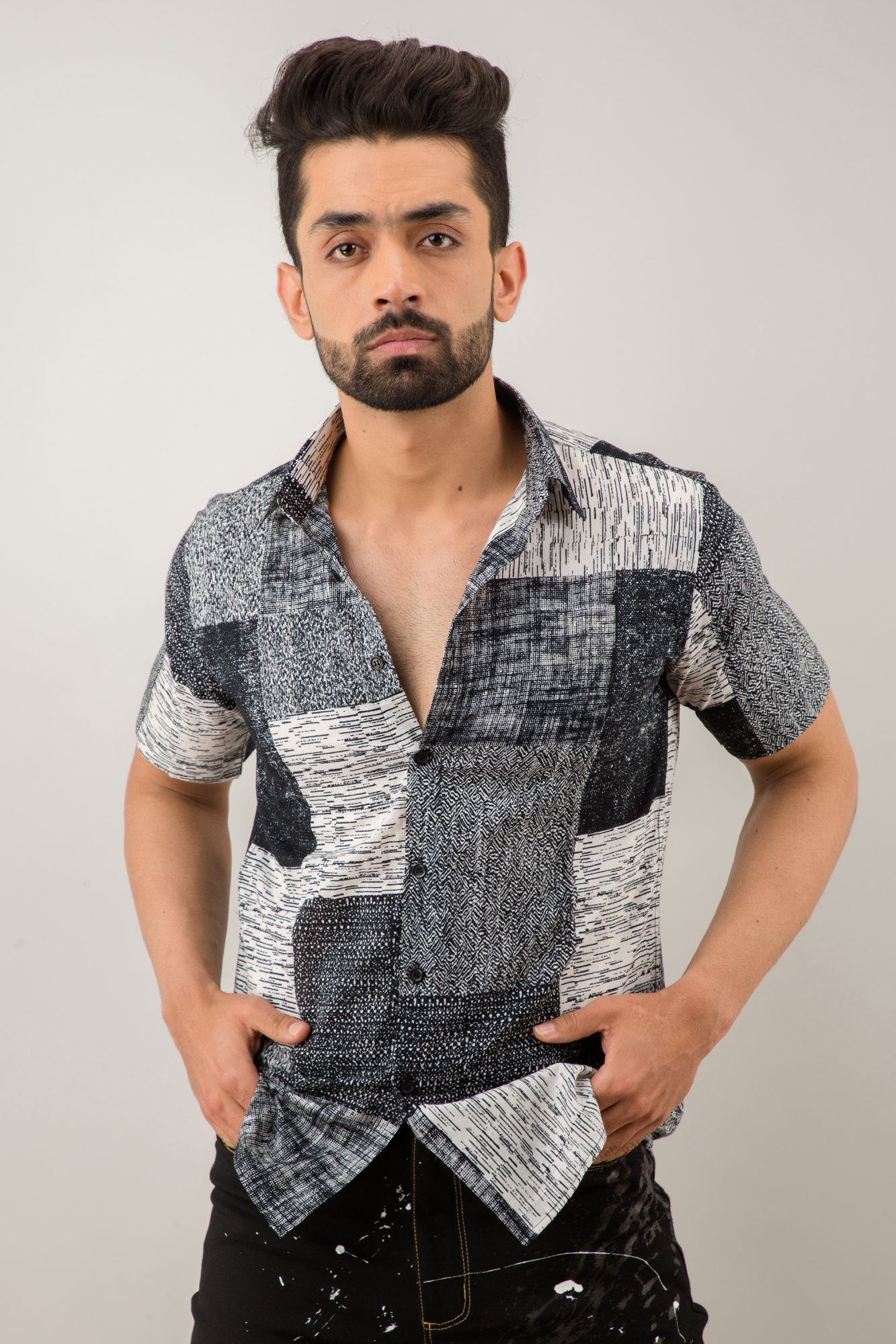 Mens Printed Patch Shirt