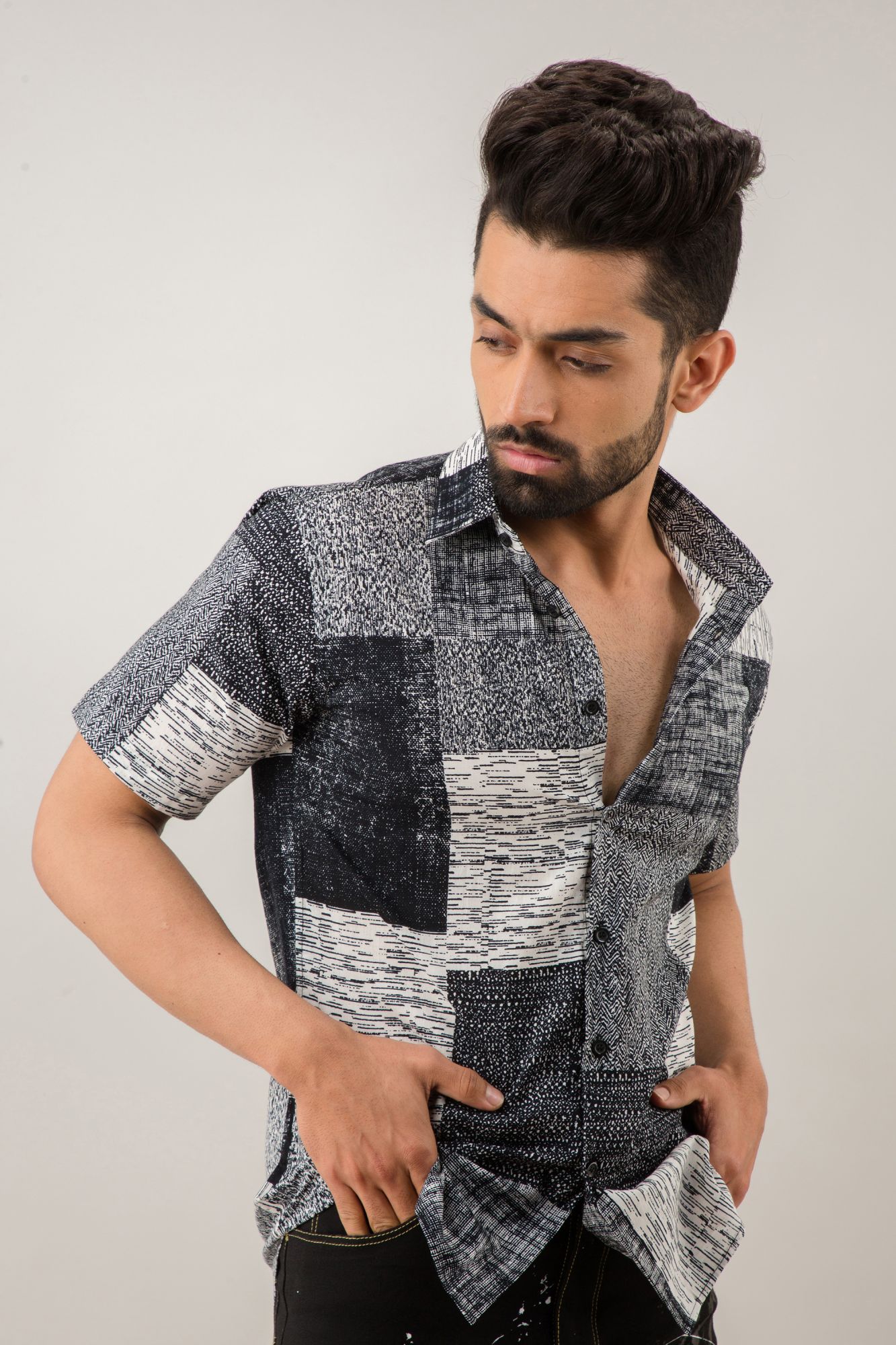 Mens Printed Patch Shirt