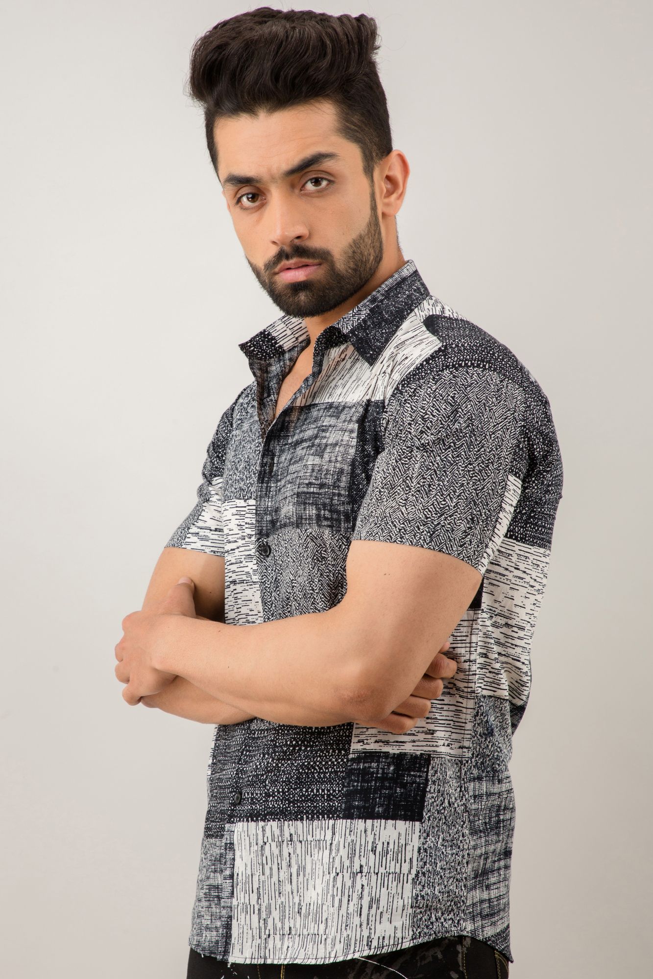 Mens Printed Patch Shirt