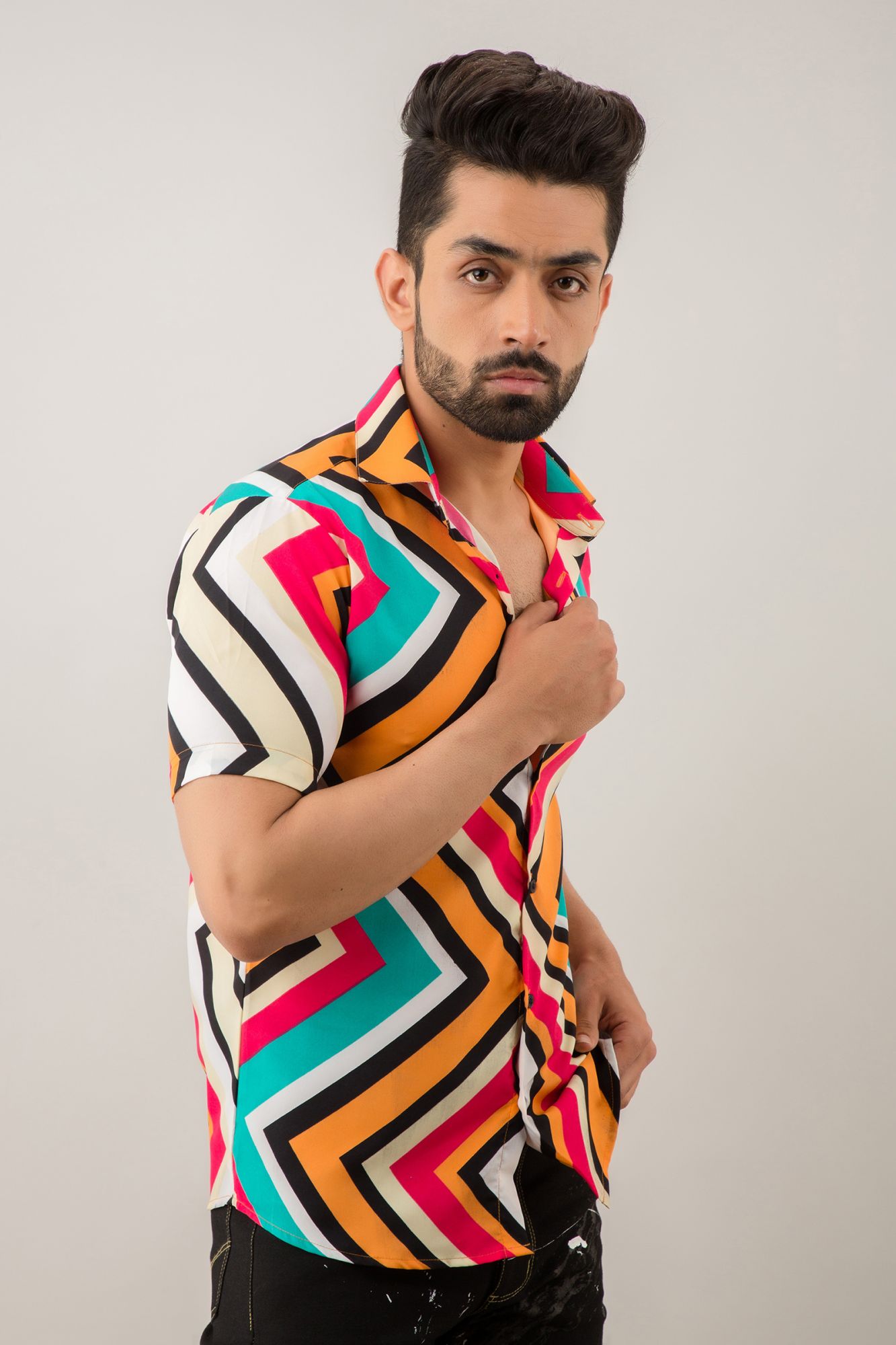 Mens Multicolor Flowing Shirt