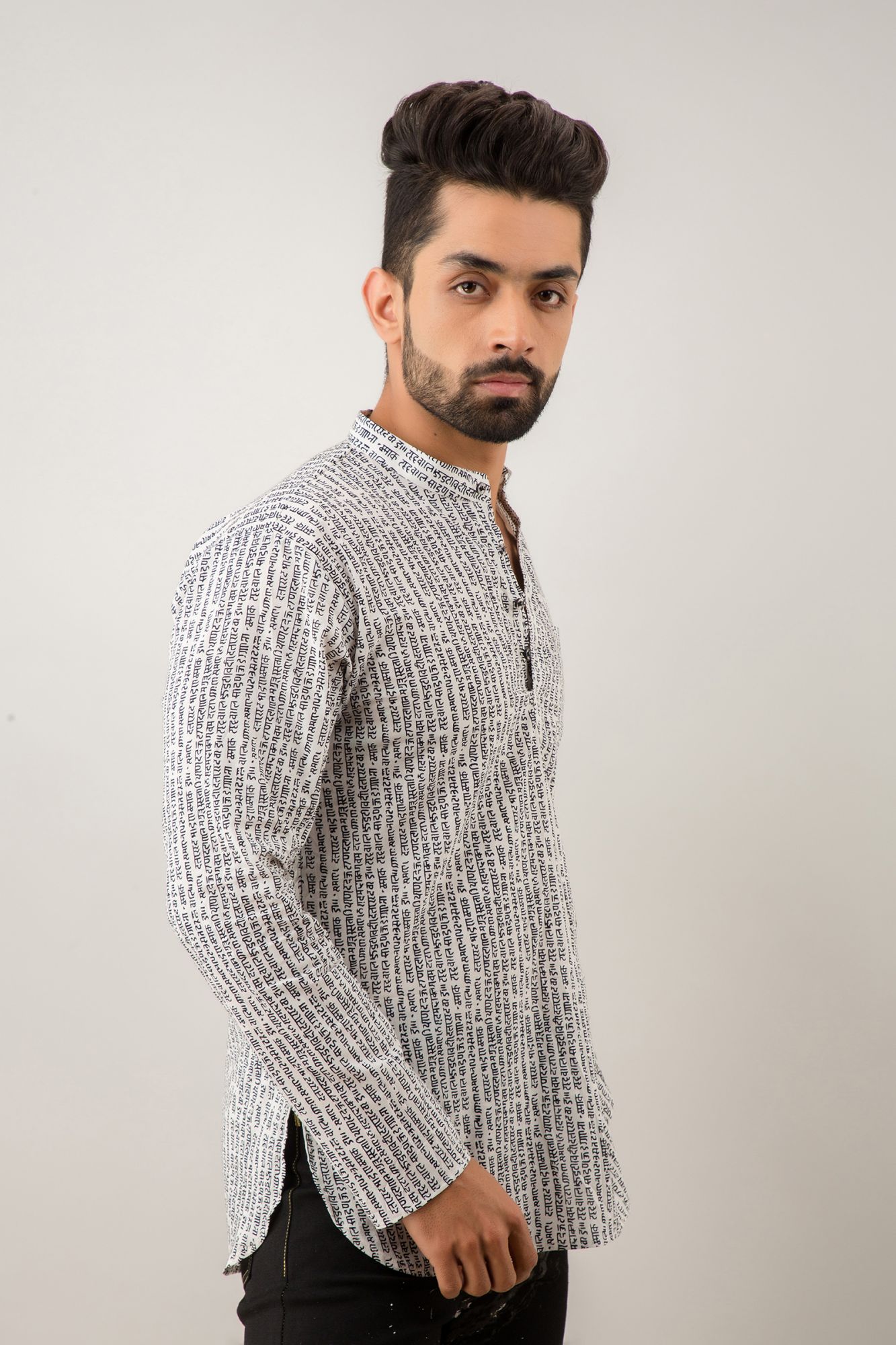 Printed White Kurta