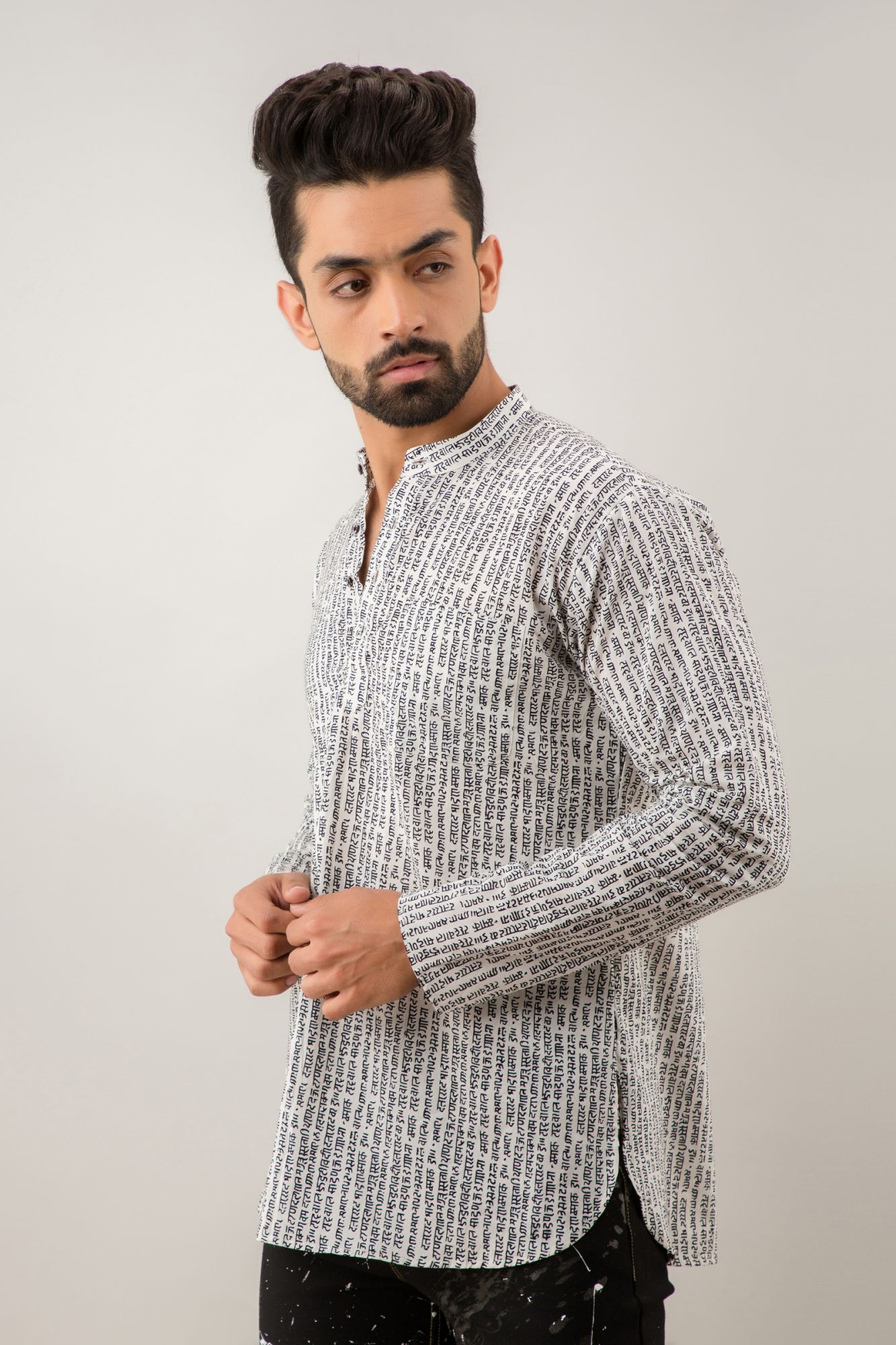 Printed White Kurta