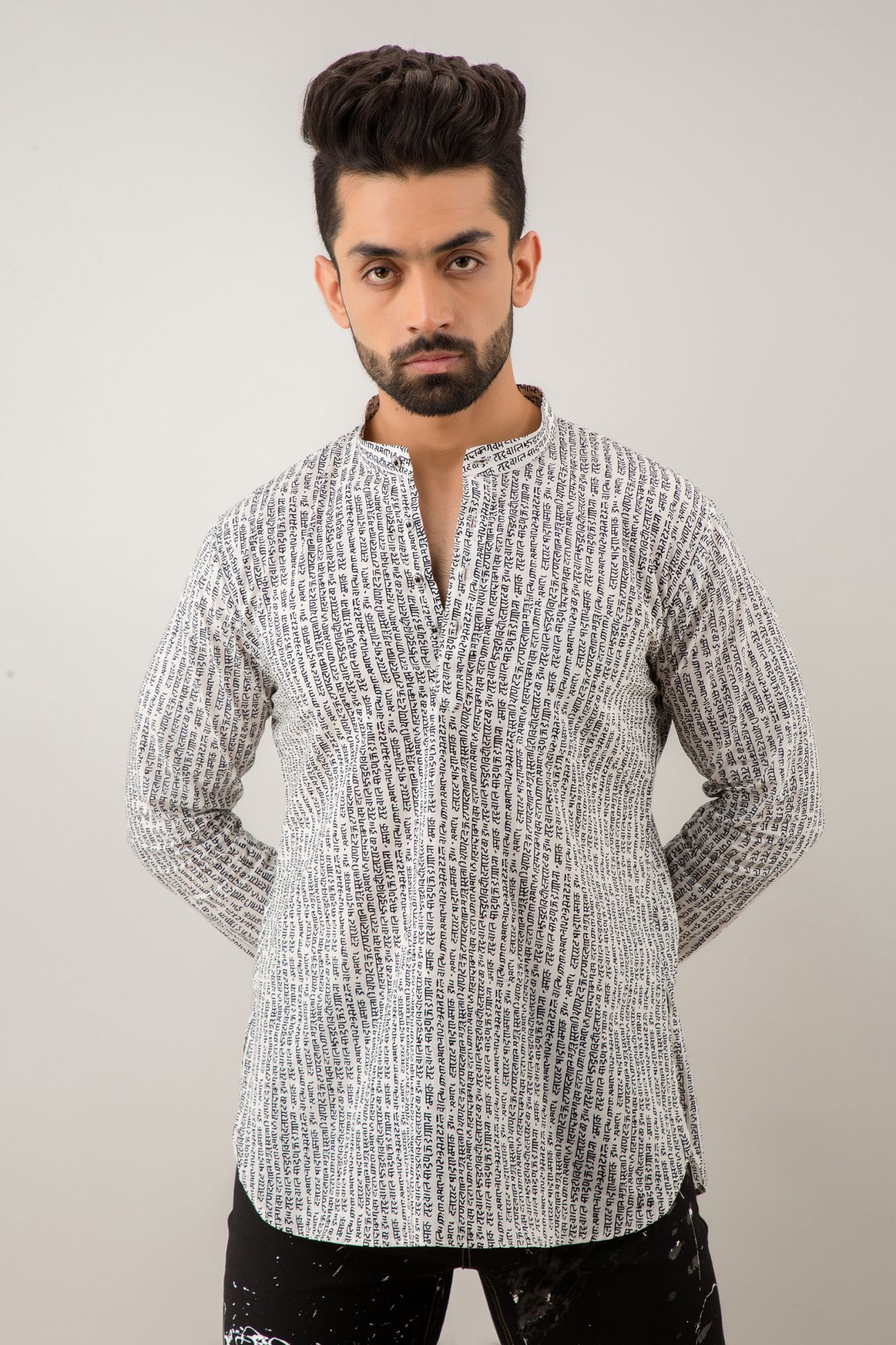 Printed White Kurta