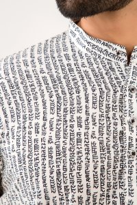 Printed White Kurta