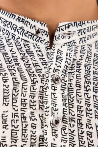 Printed White Kurta