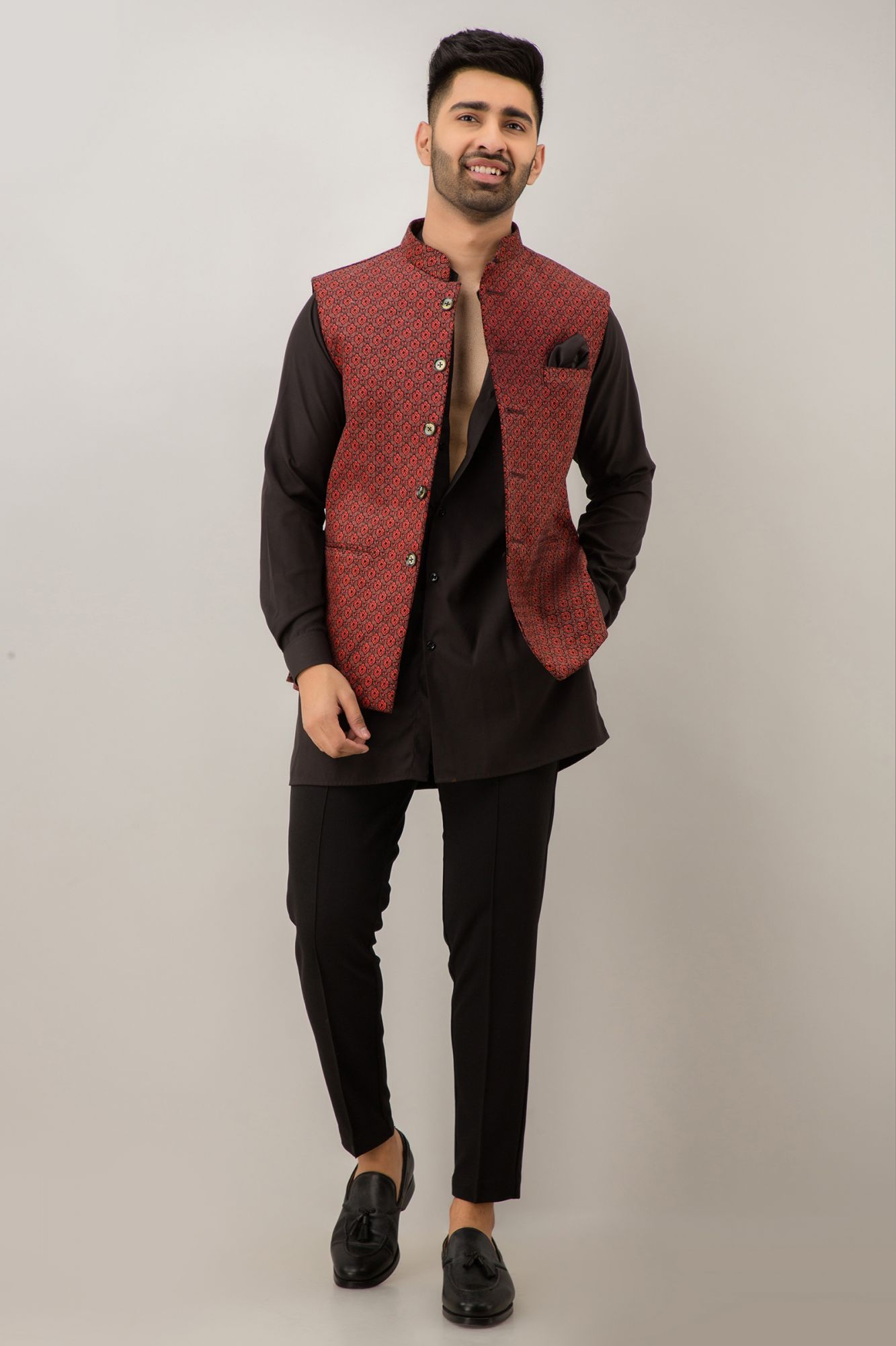 Printed Velvet Half Jacket