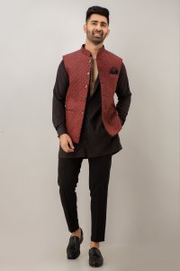 Printed Velvet Half Jacket
