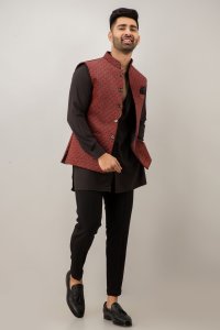 Printed Velvet Half Jacket