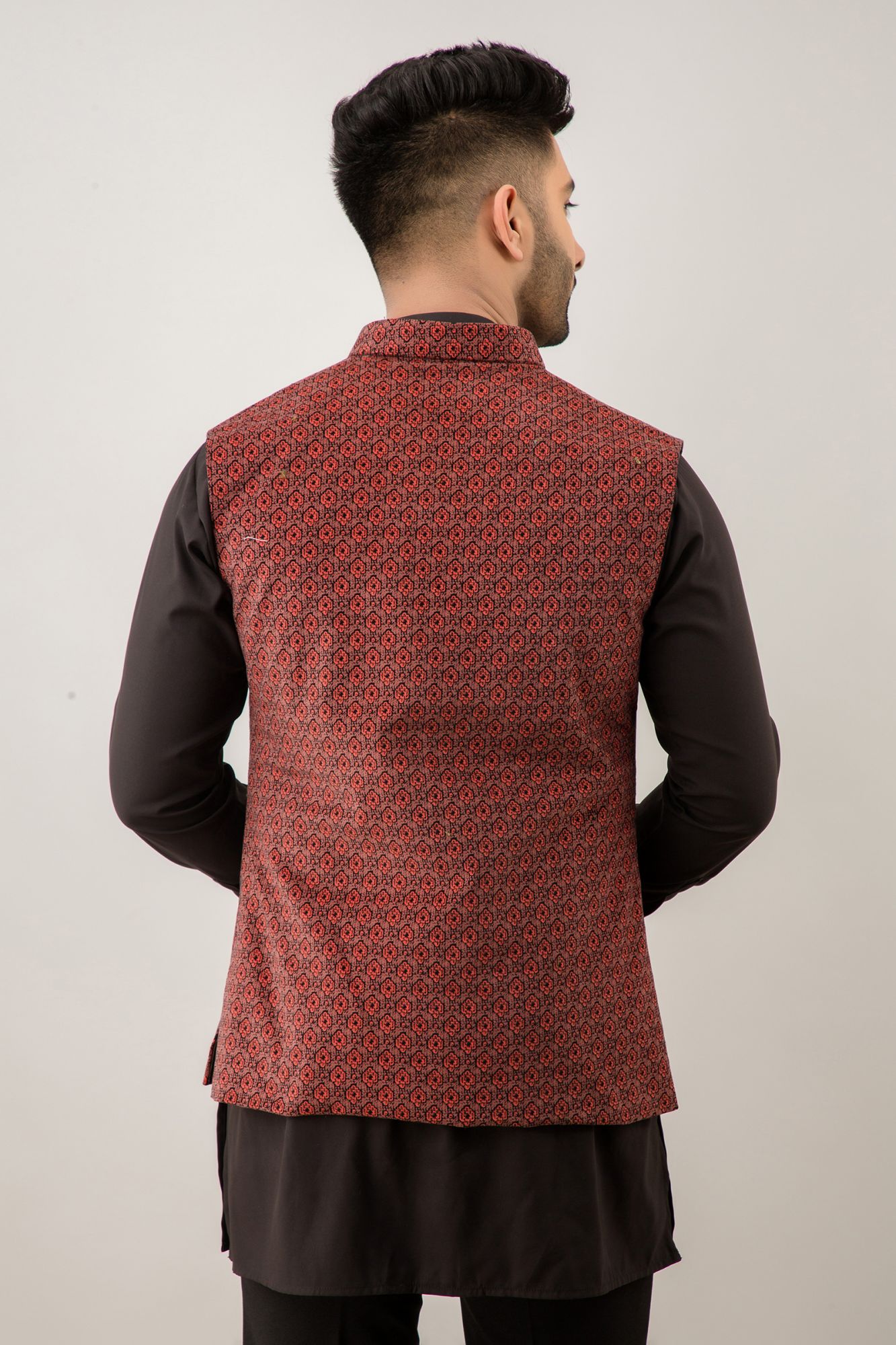 Printed Velvet Half Jacket