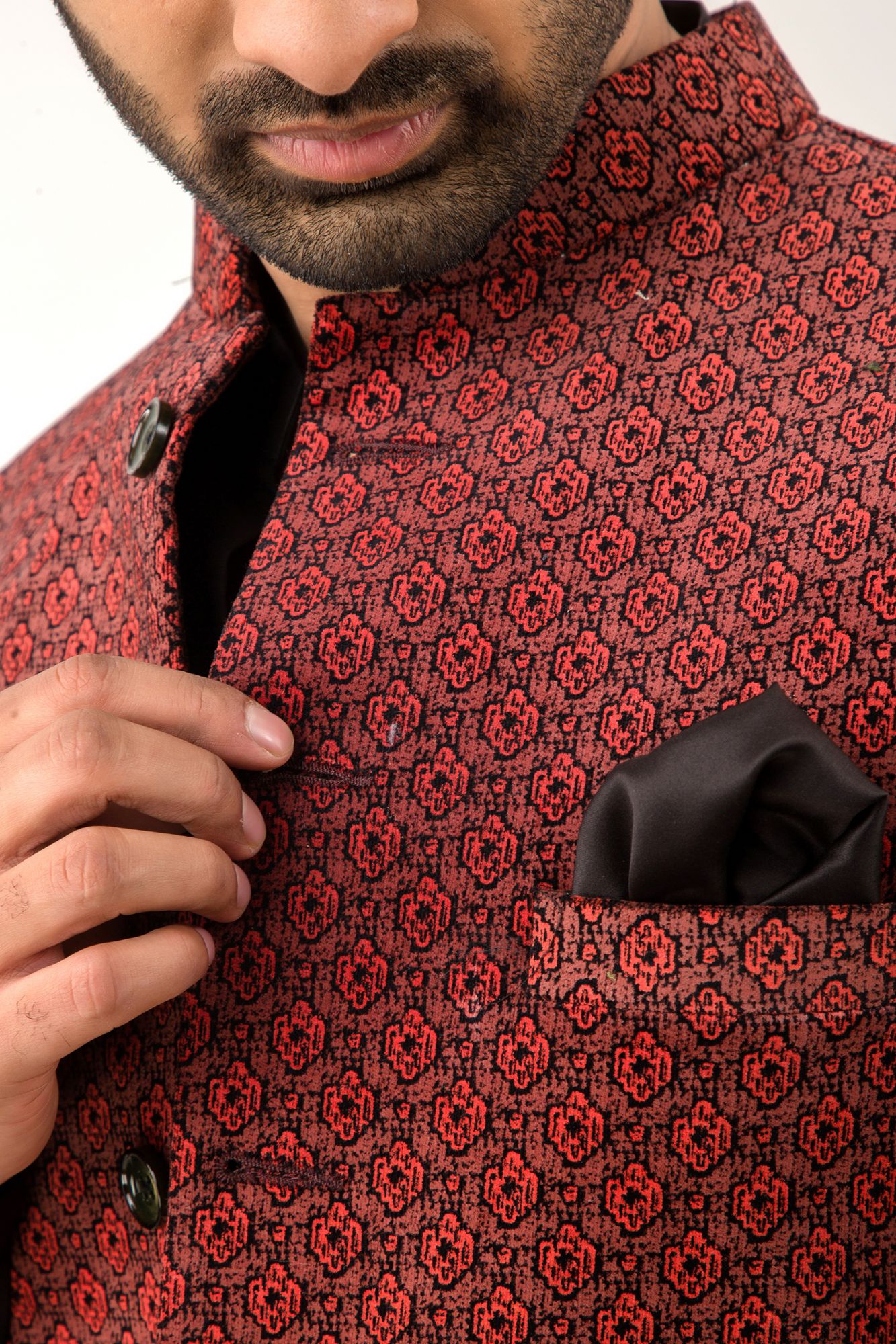 Printed Velvet Half Jacket