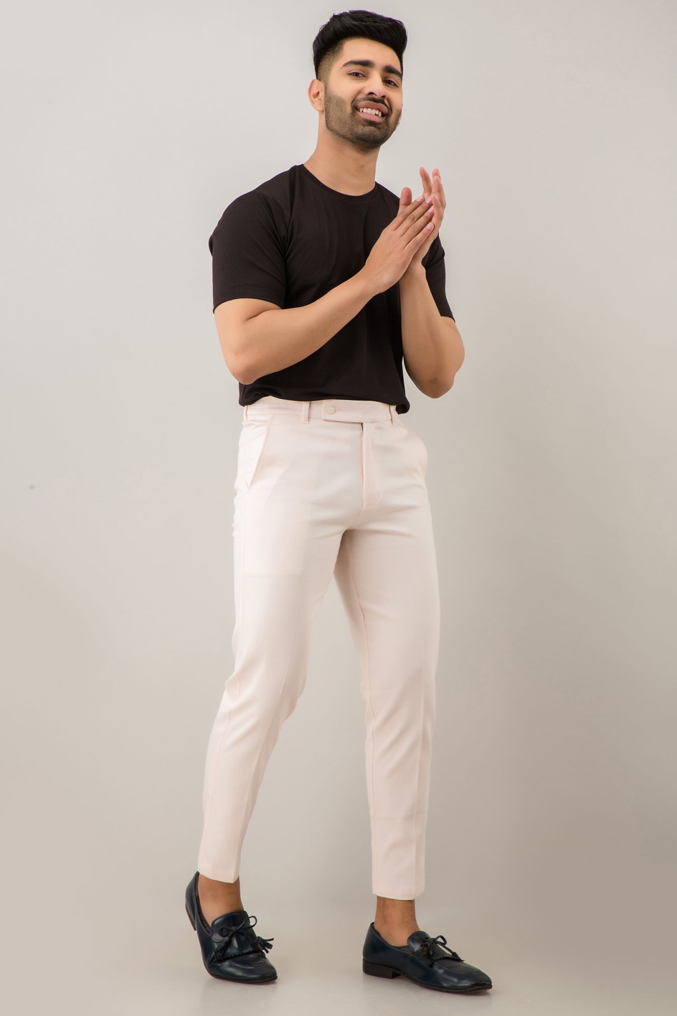 Mens Textured Pants in Pink