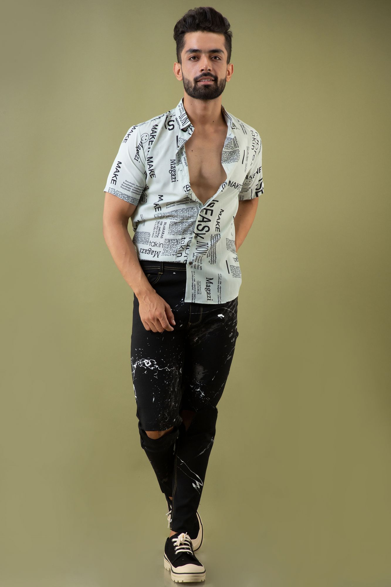 Newspaper Print Shirt