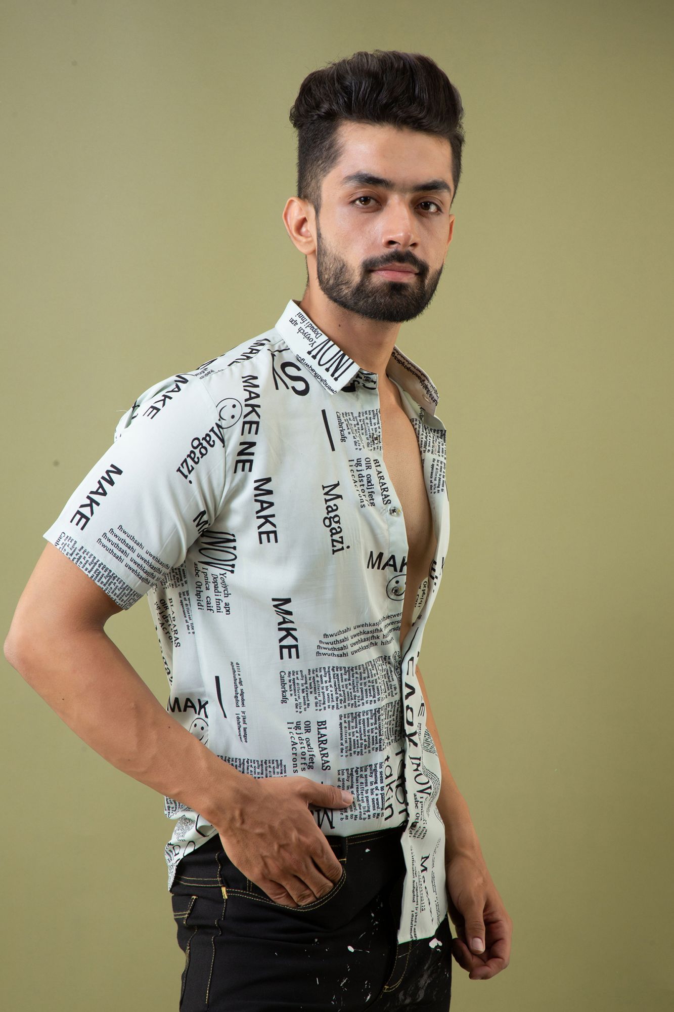 Newspaper Print Shirt