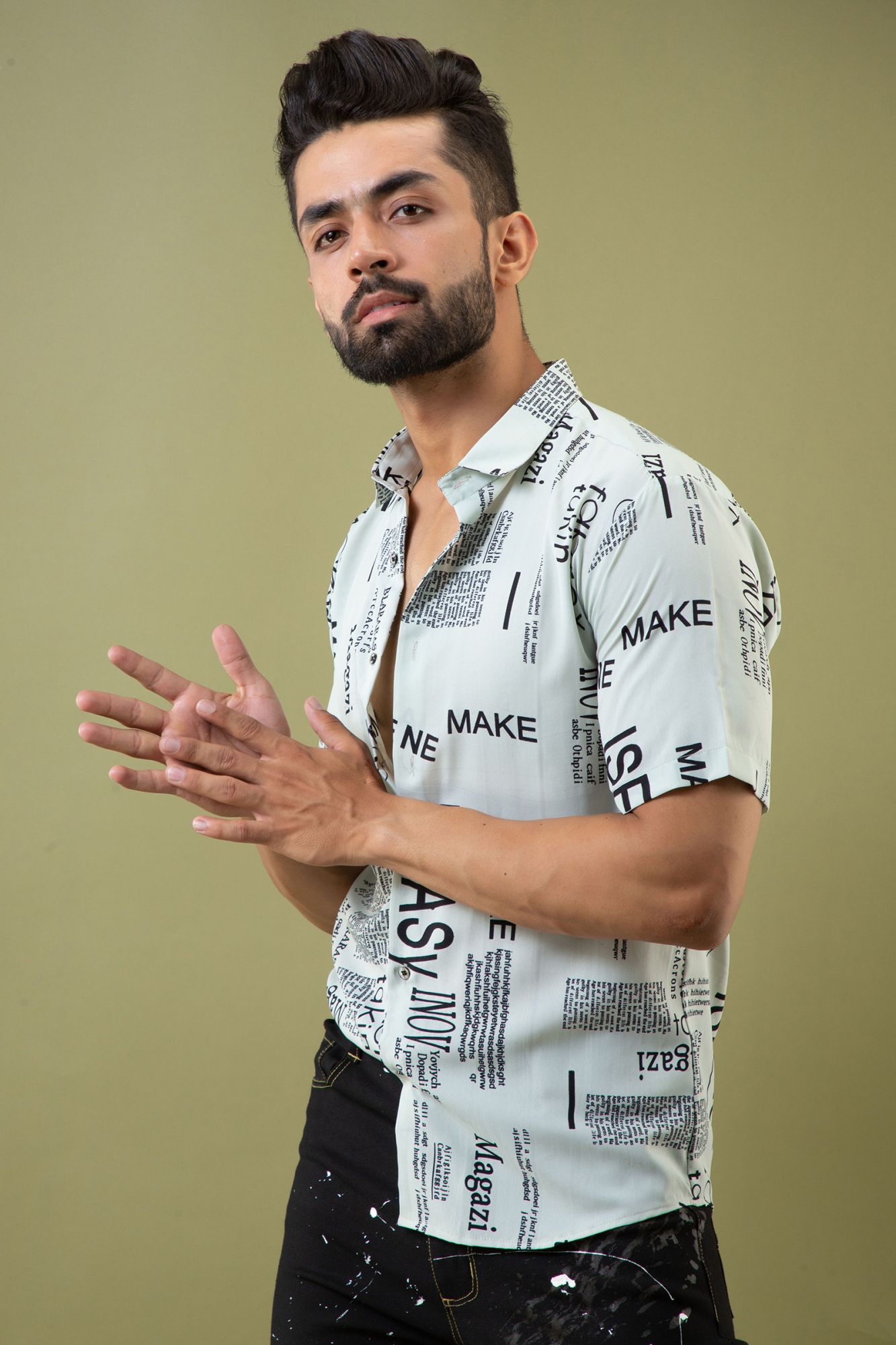 Newspaper Print Shirt