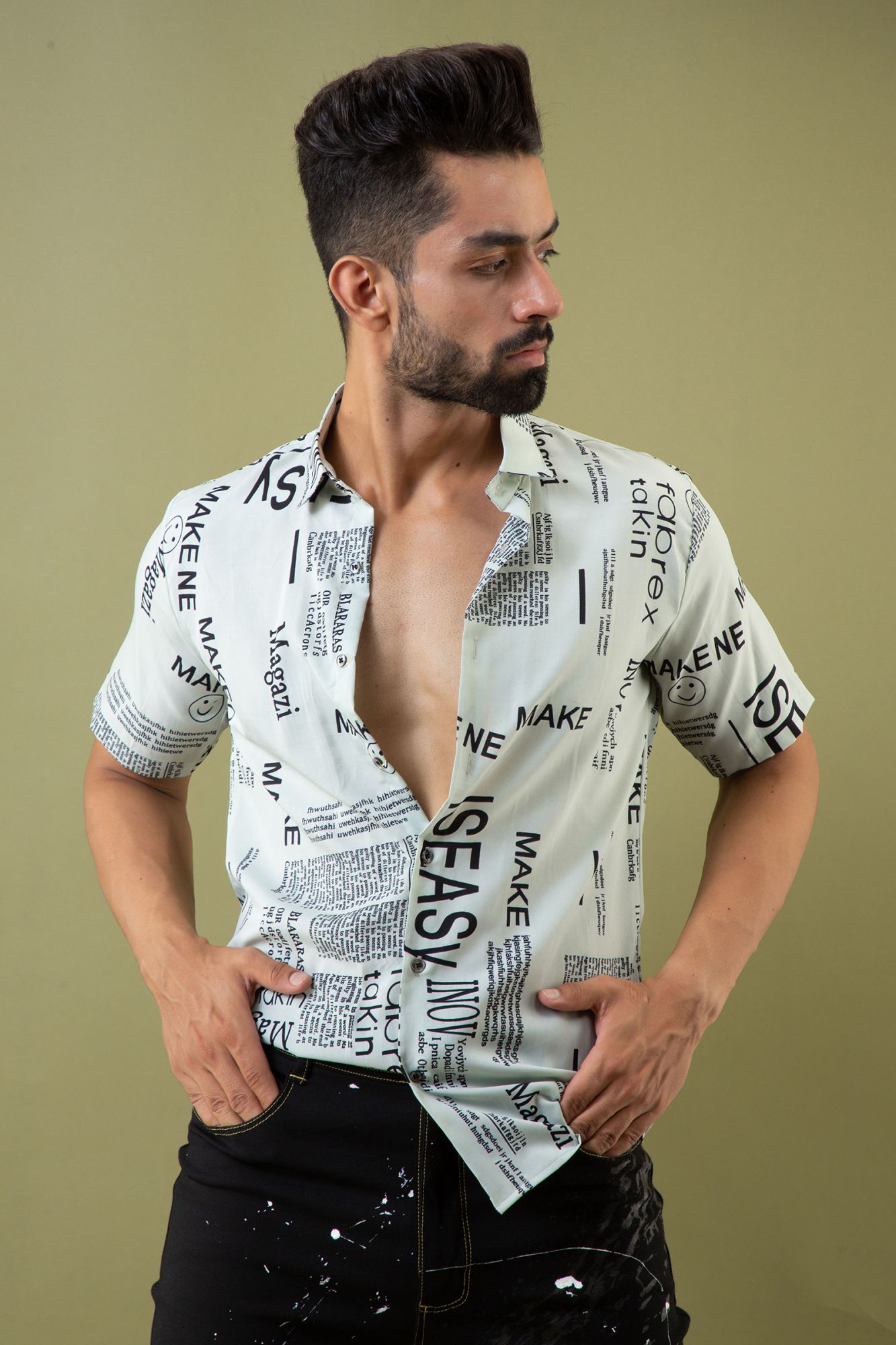 Newspaper Print Shirt