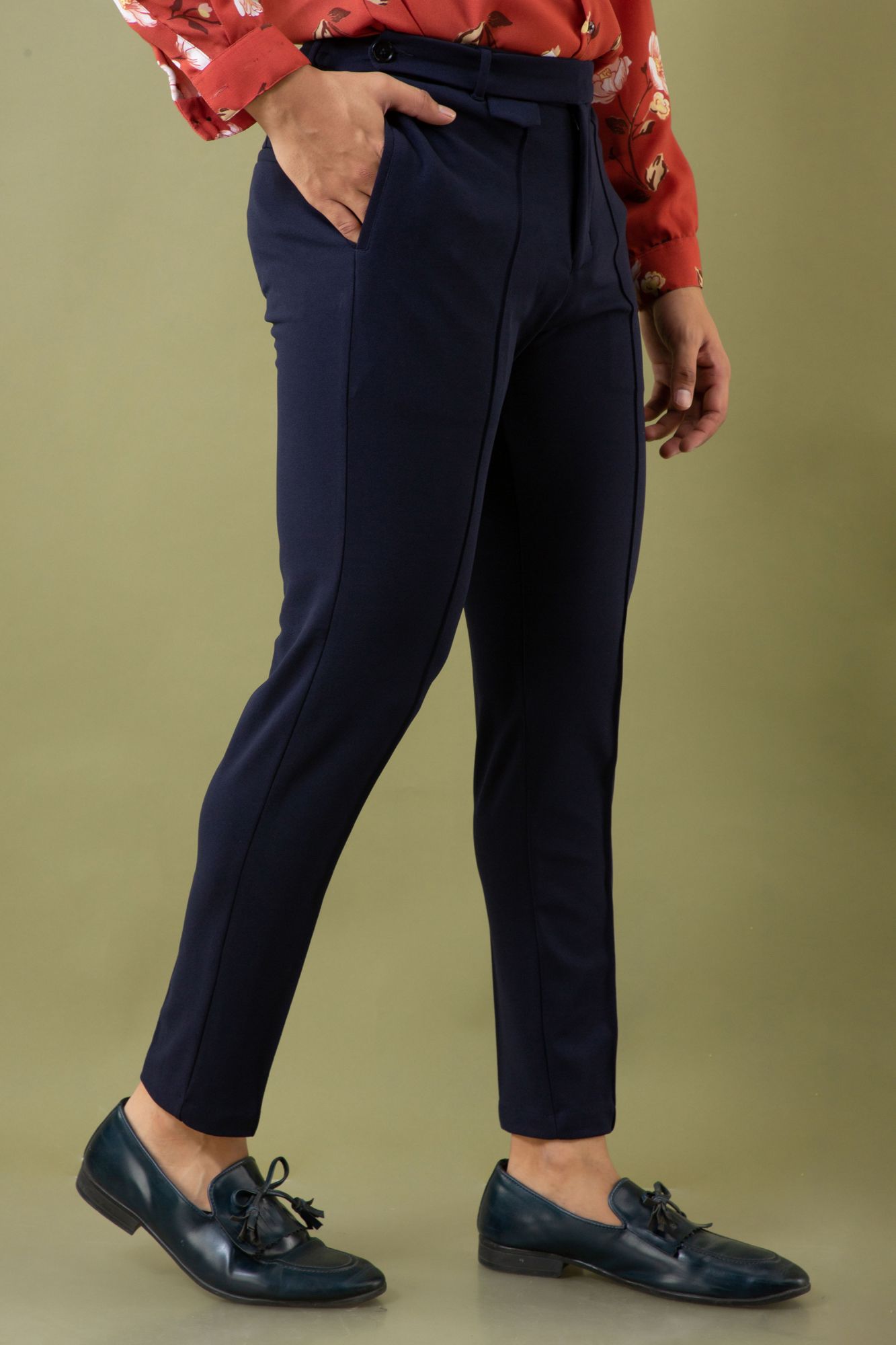 Tapered Navy Blue Pants