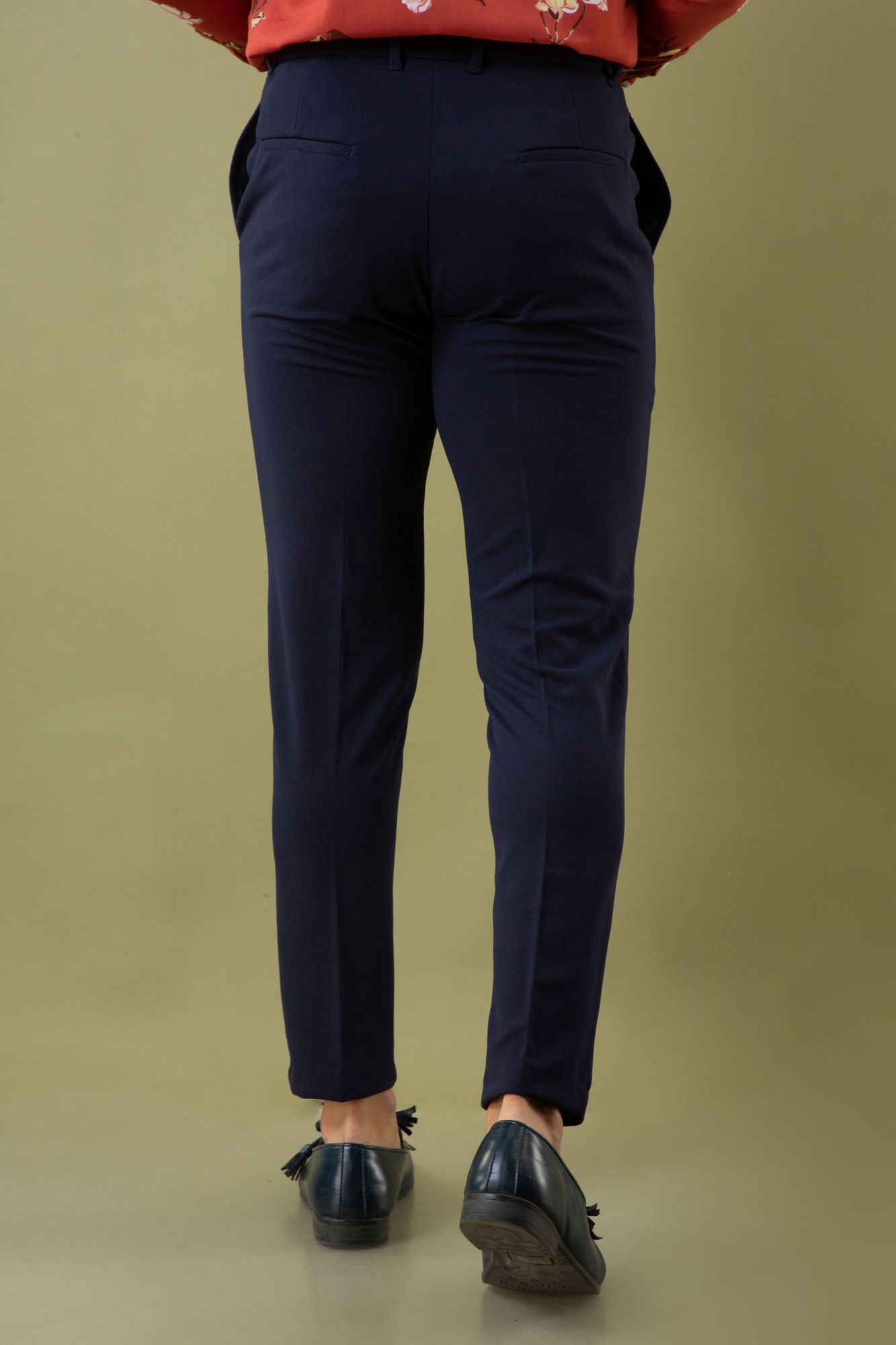 Tapered Navy Blue Pants