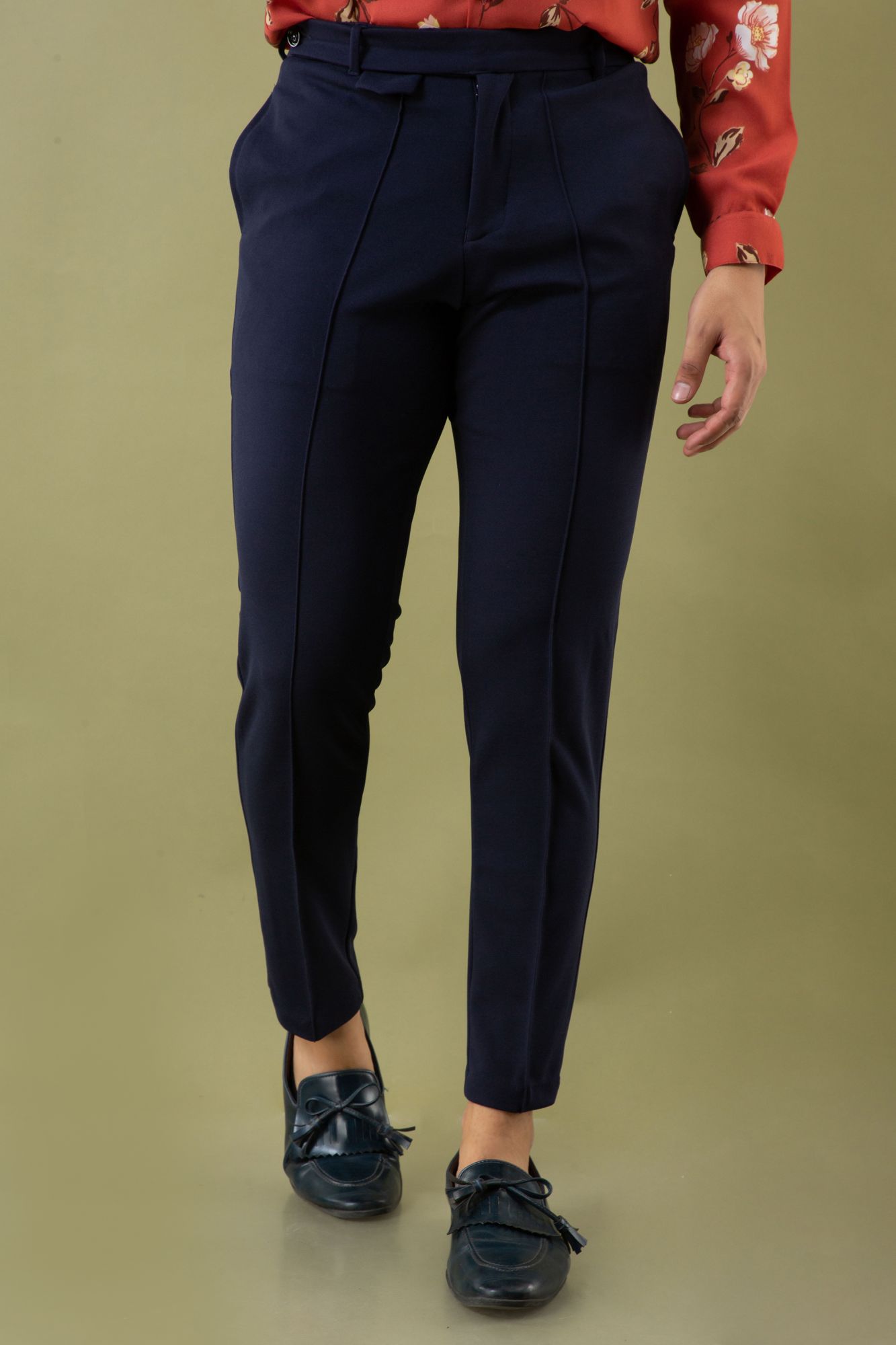 Tapered Navy Blue Pants
