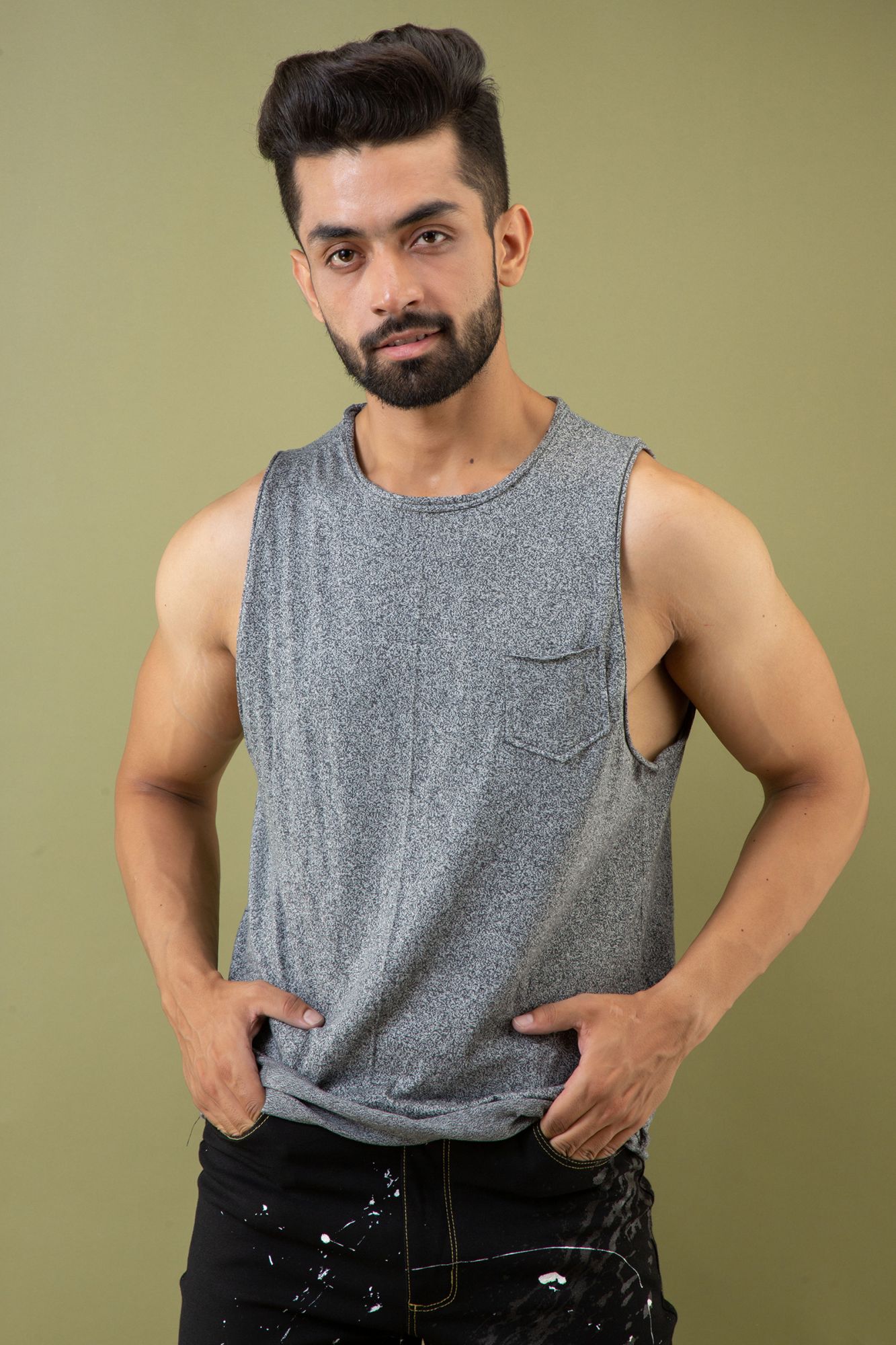 Tank Top In Soft Grey