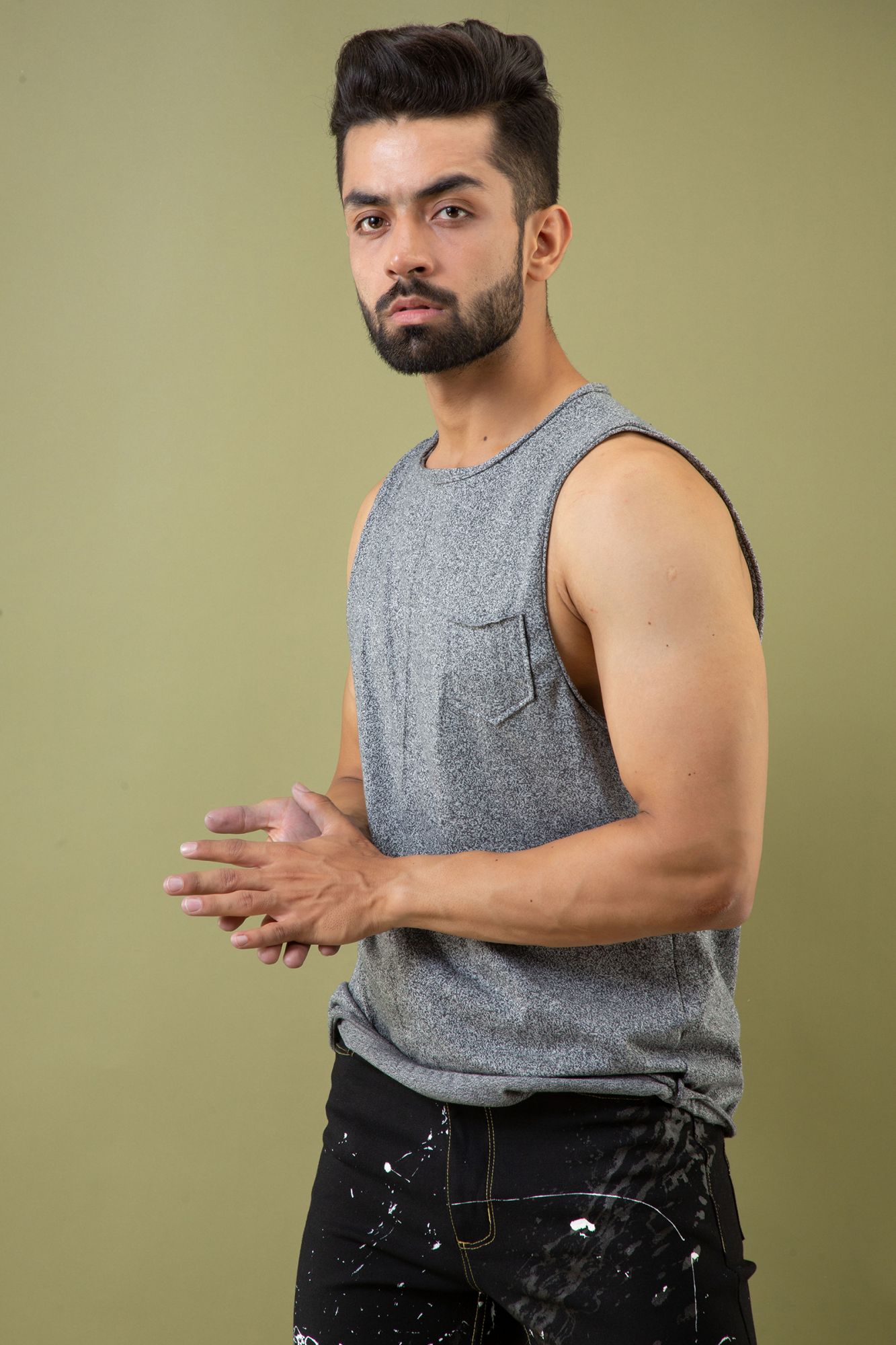Tank Top In Soft Grey