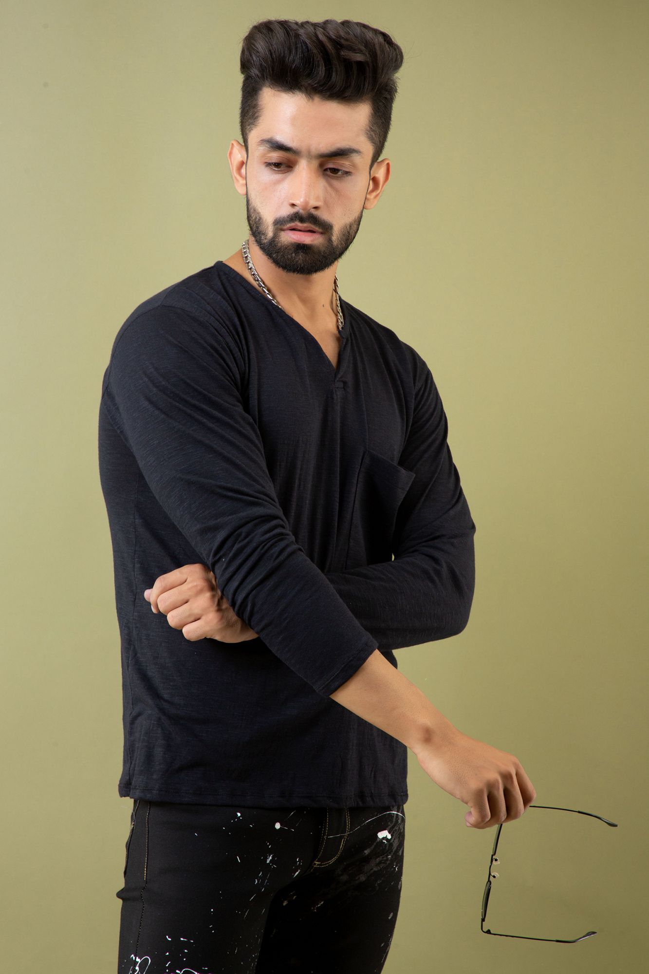 Henley Tshirt in Dark Blue