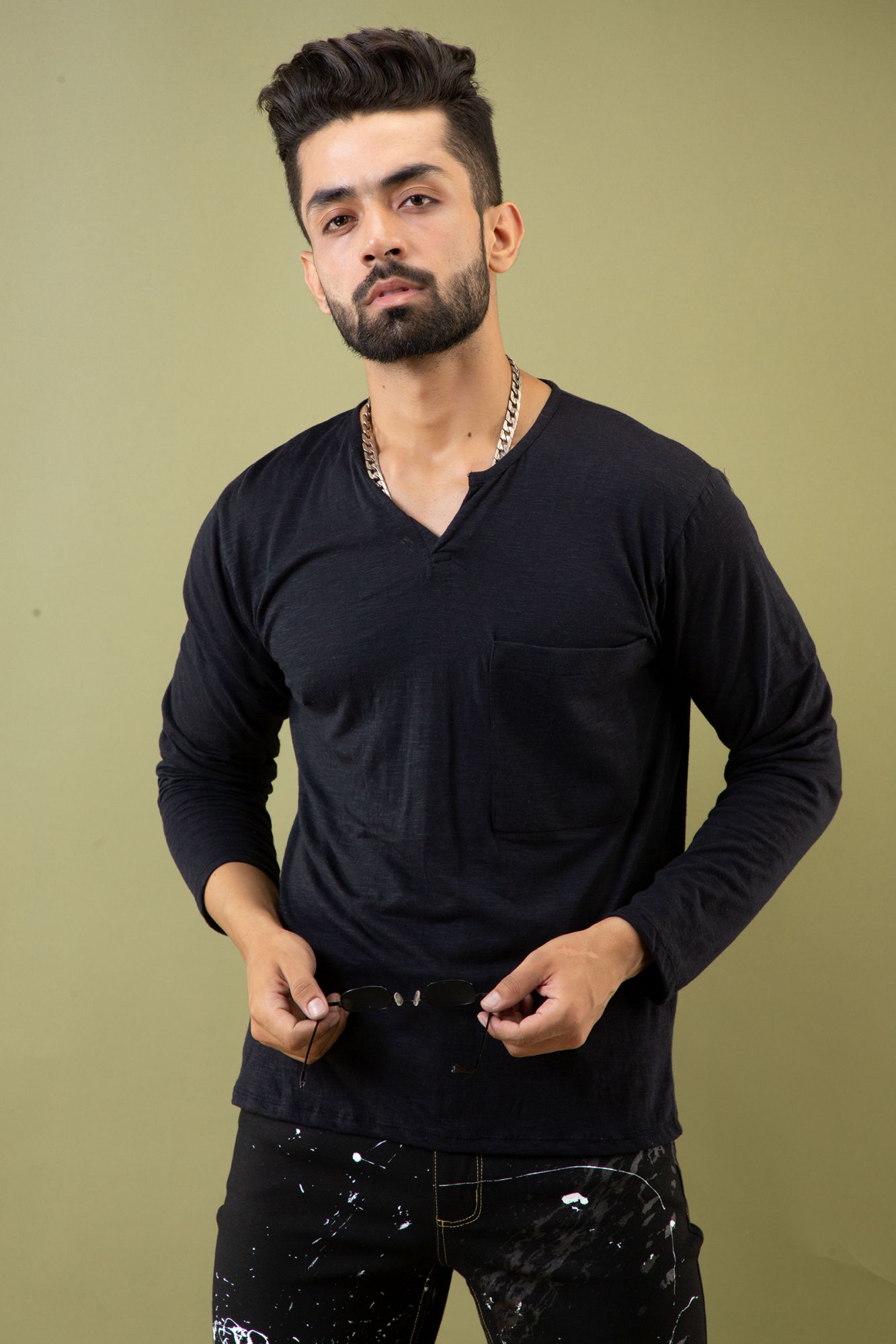 Henley Tshirt in Dark Blue