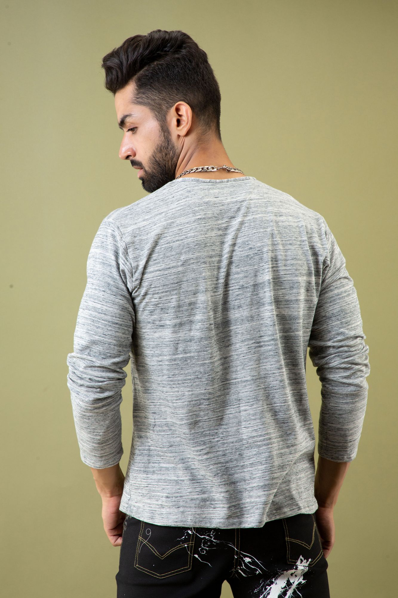 Off Grey Henley Tshirt