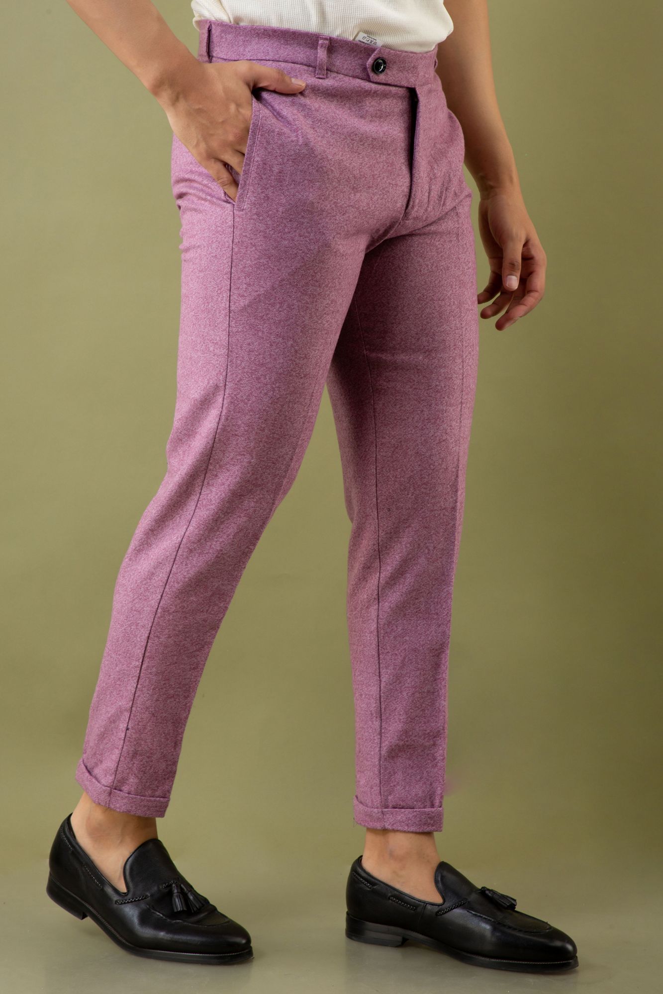 Tailored Fit Pants In Pink