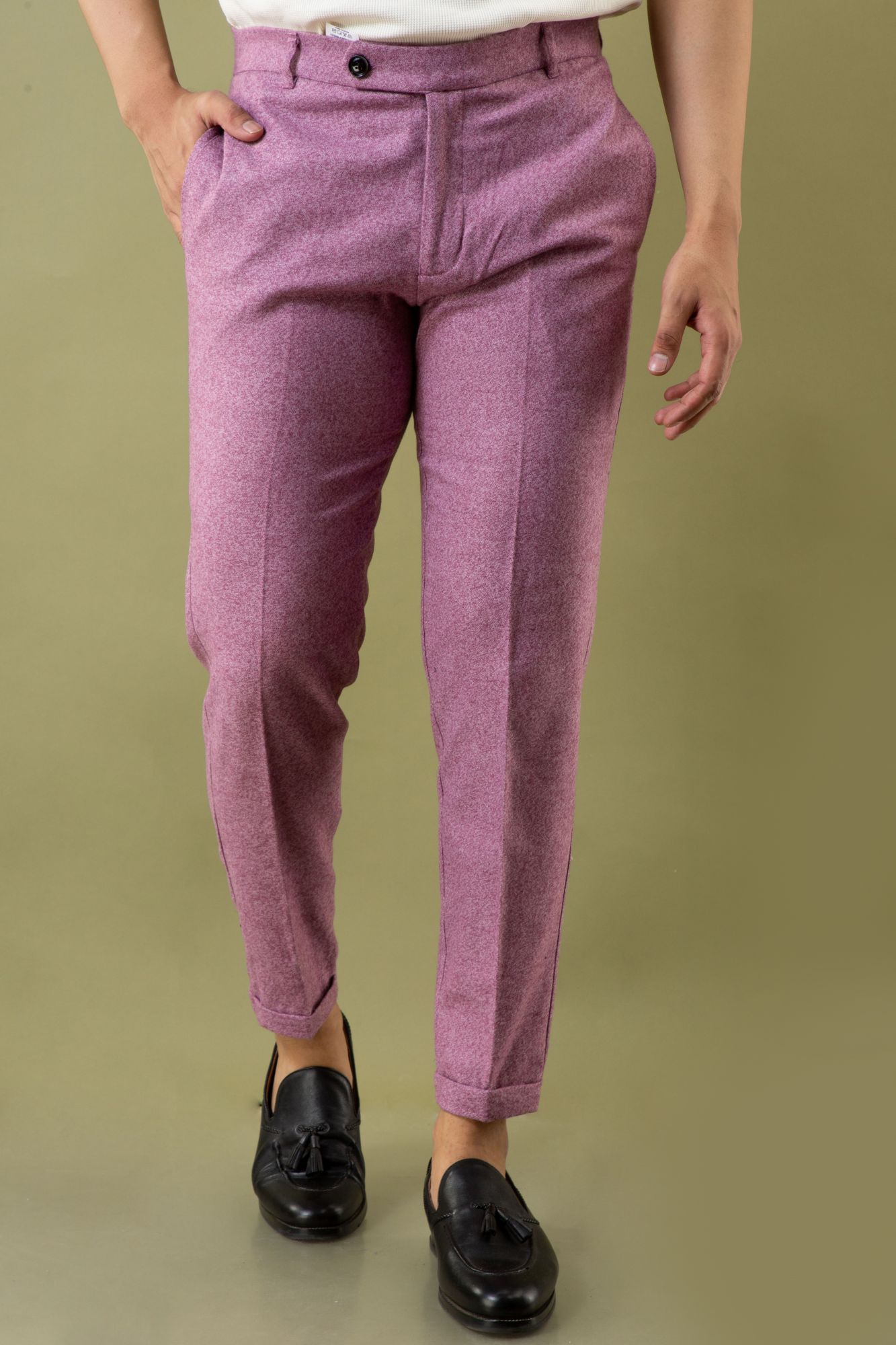 Tailored Fit Pants In Pink