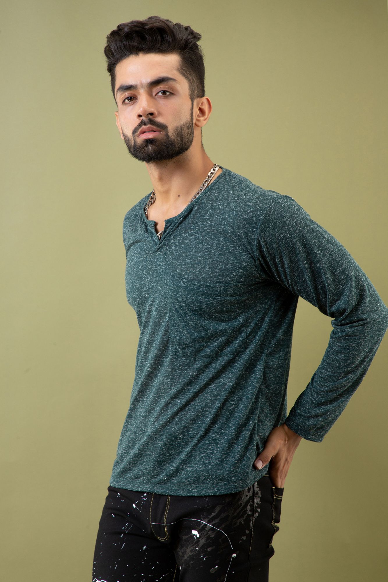 Henley Tshirt In Green
