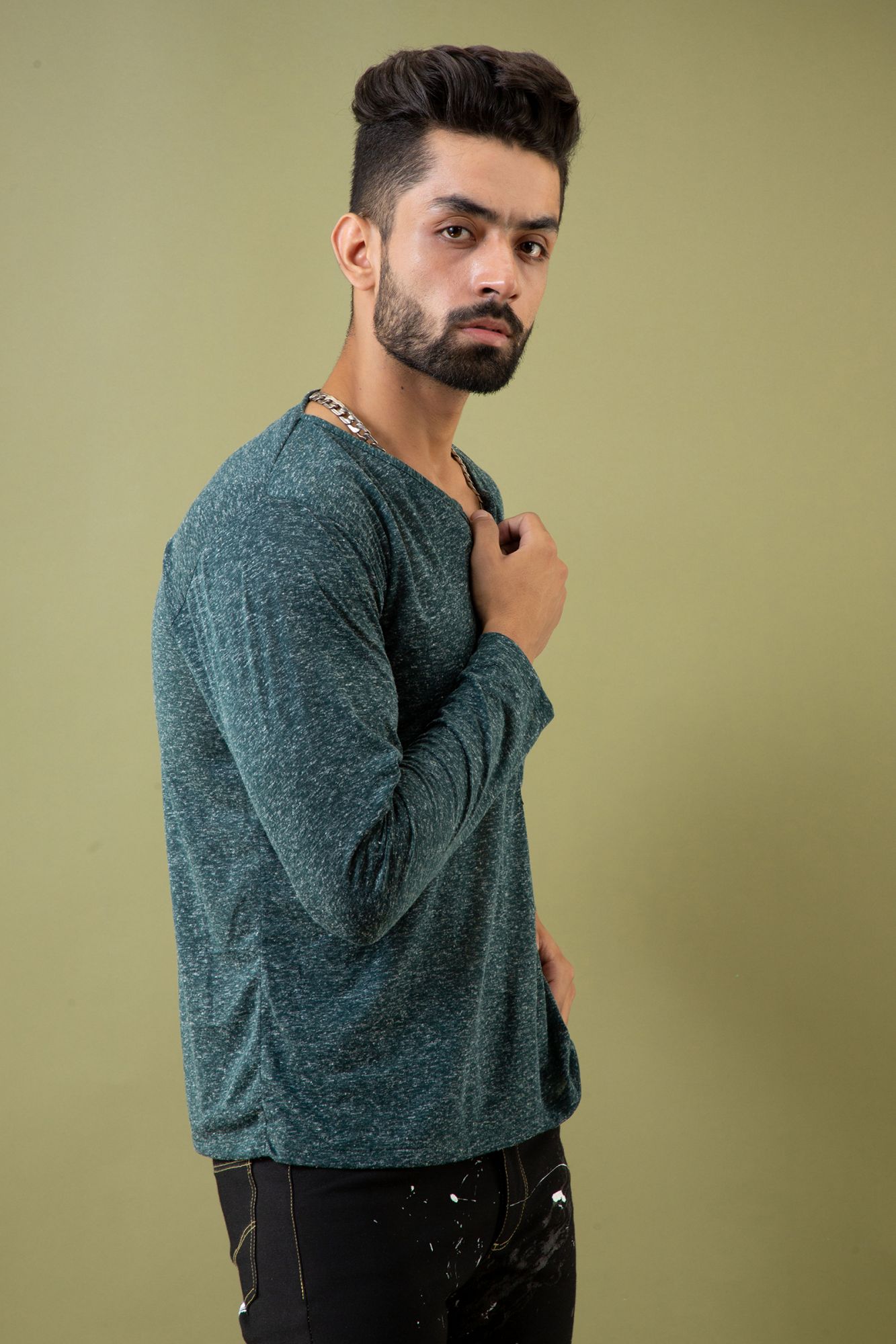 Henley Tshirt In Green