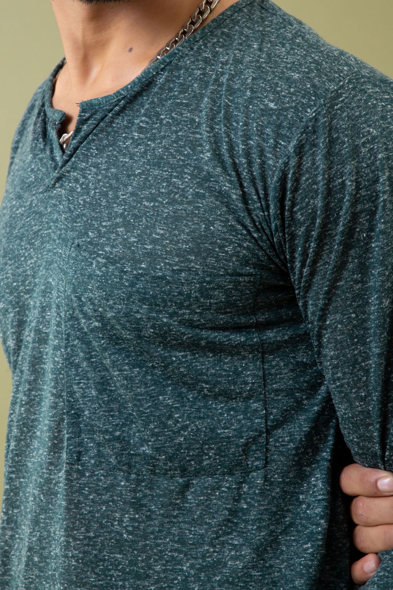 Henley Tshirt In Green