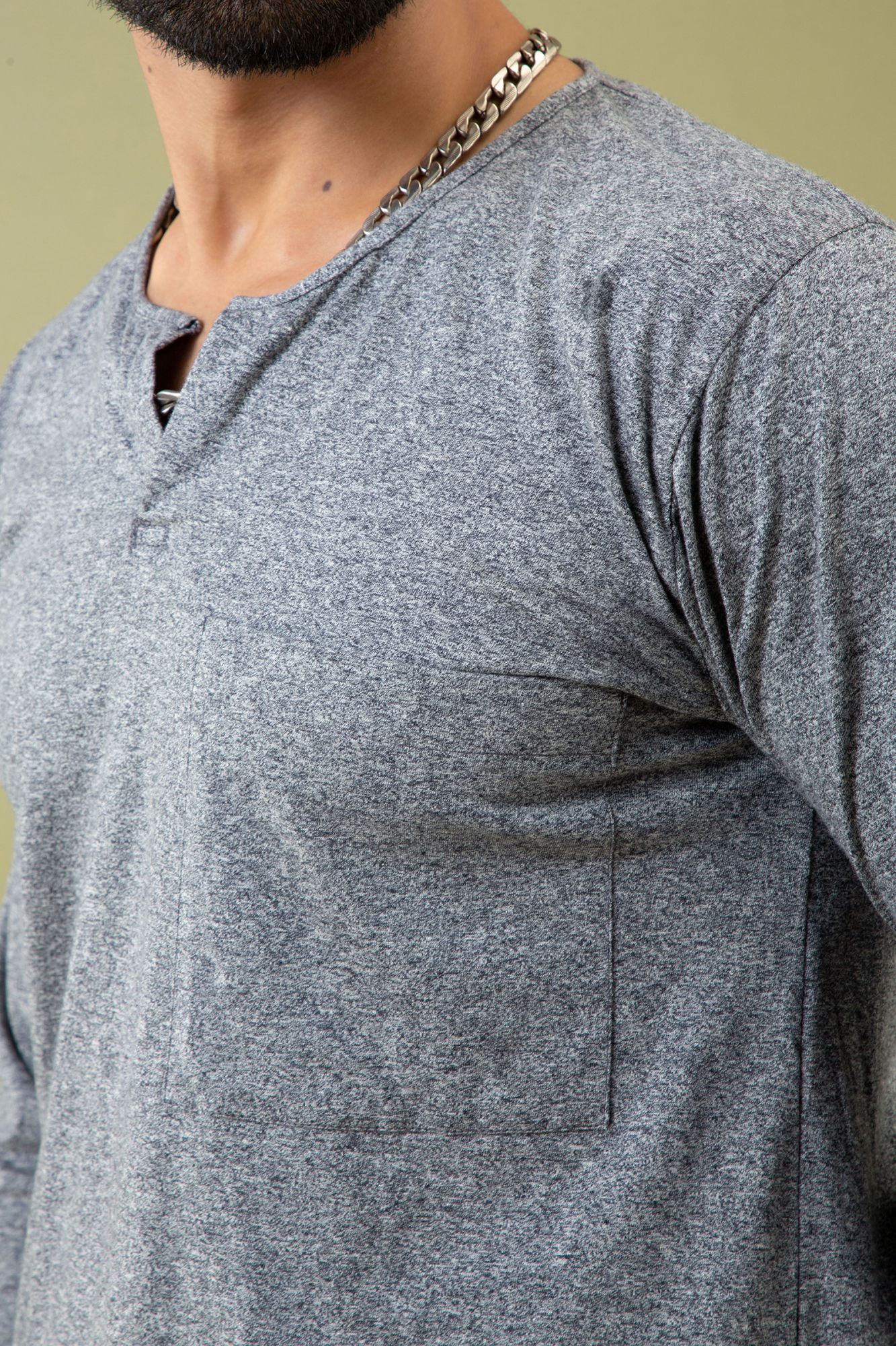 Soft Grey Henley Tshirt