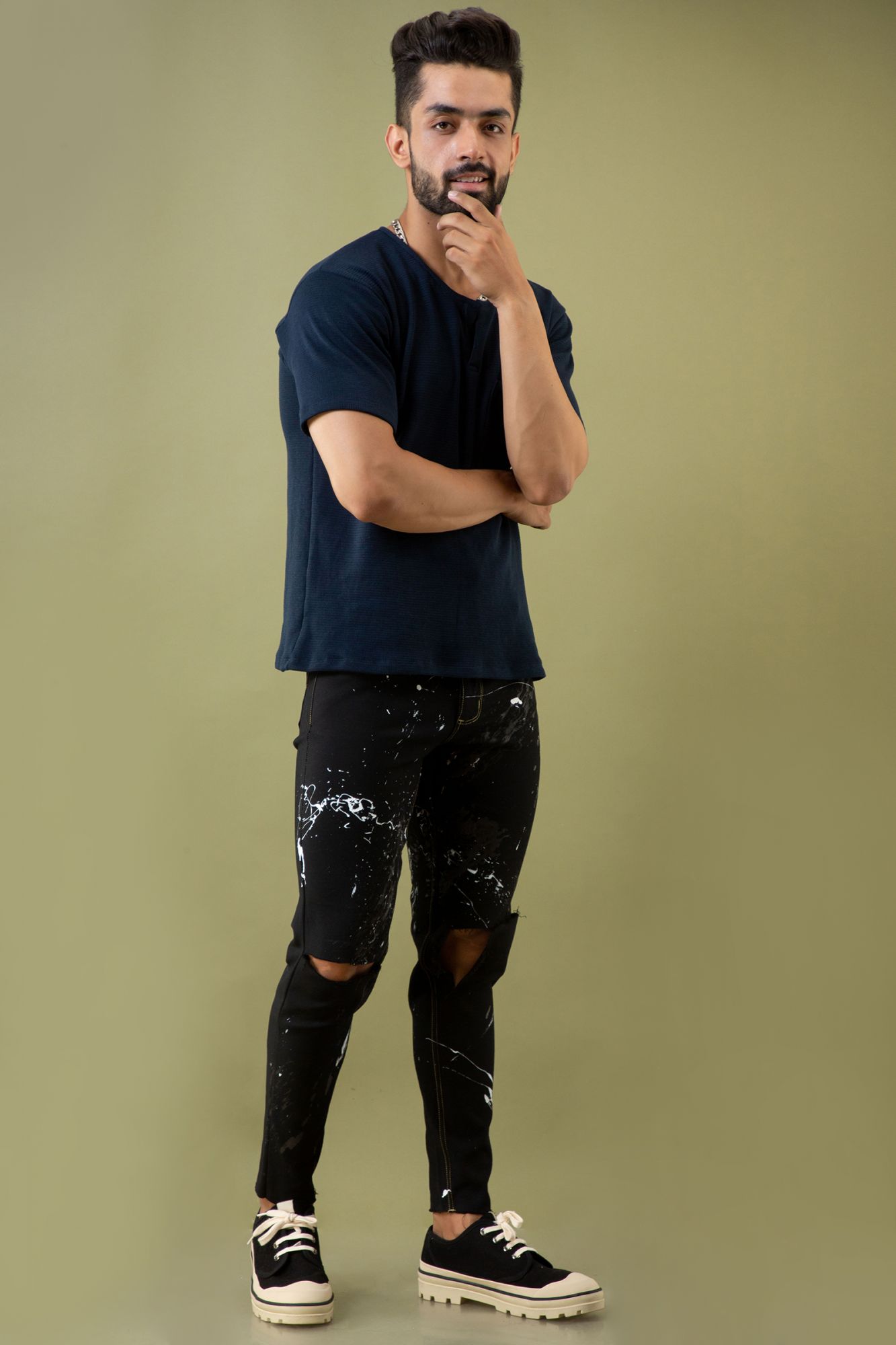 Textured Henley Tshirt