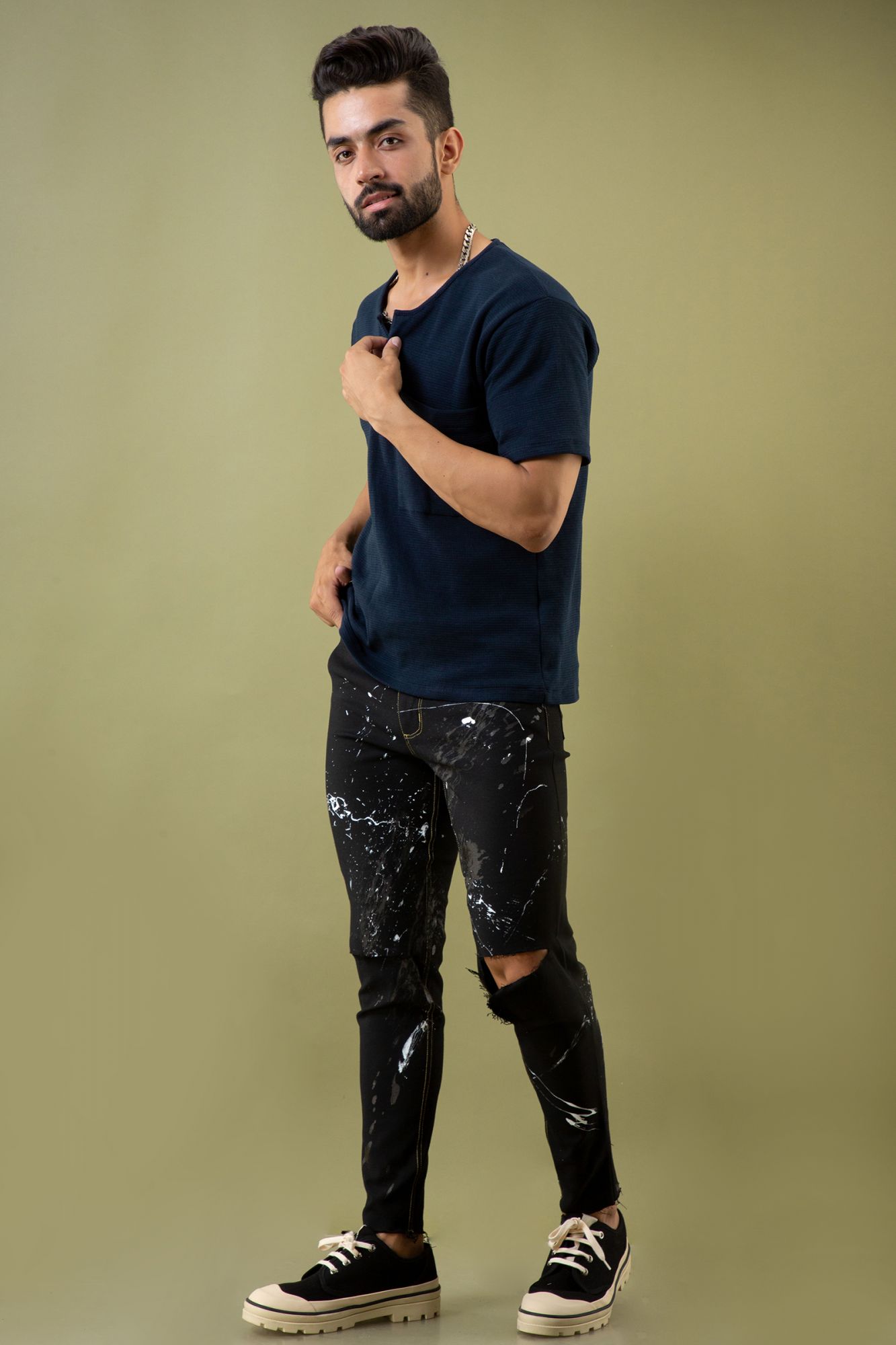 Textured Henley Tshirt