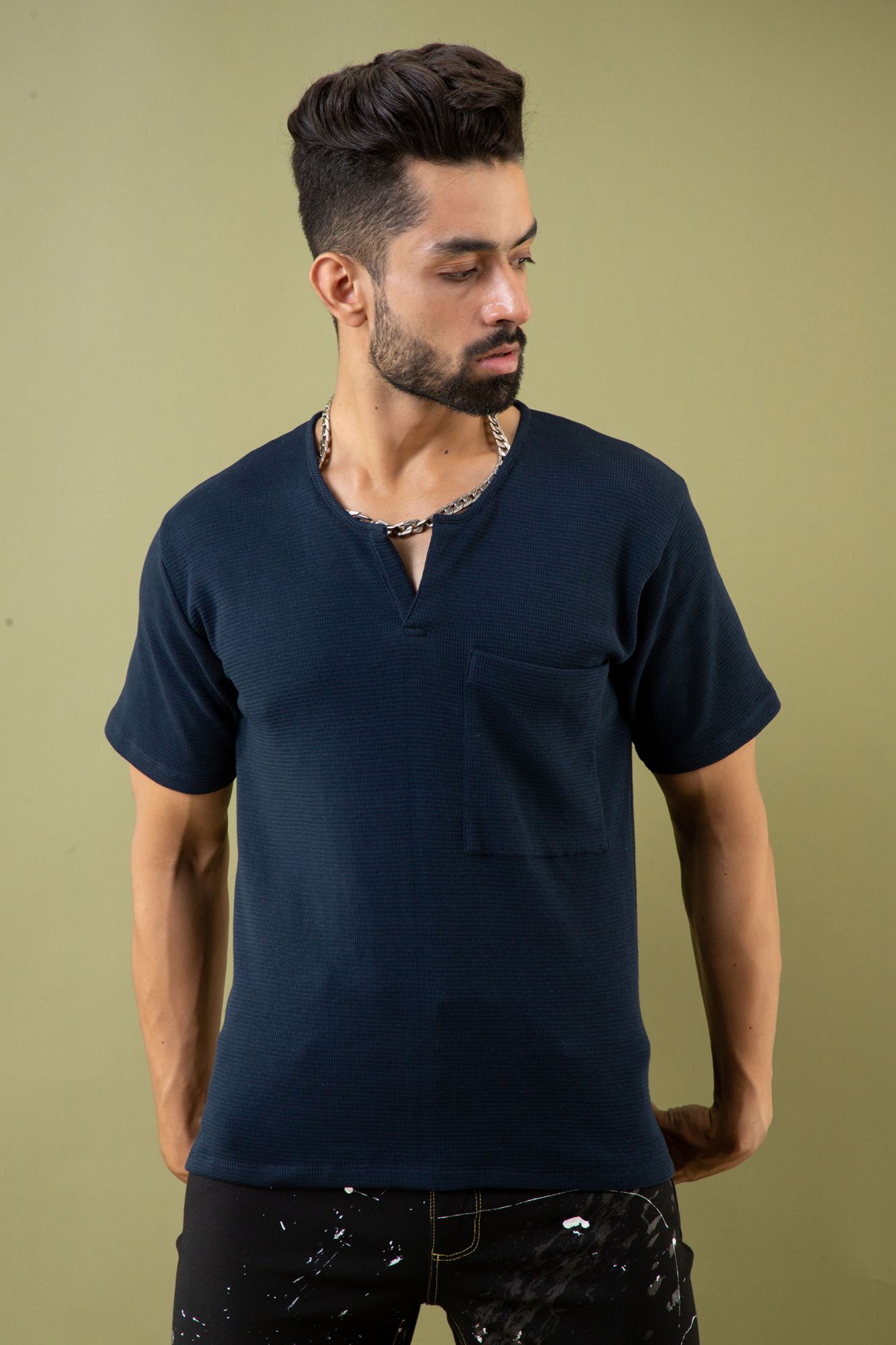 Textured Henley Tshirt